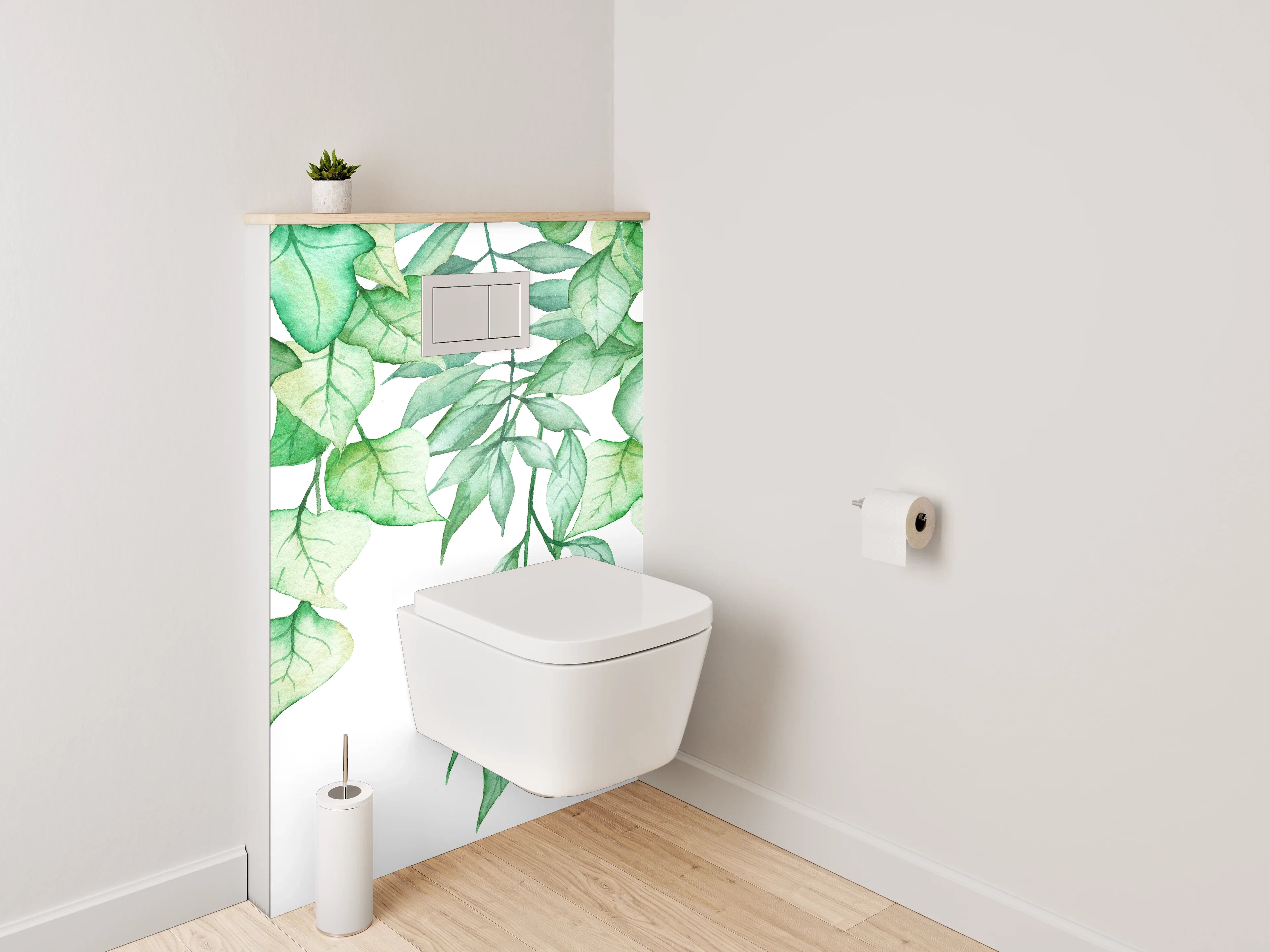 WC-Rückwand - Aquarell Ranken Pflanzen Illustration