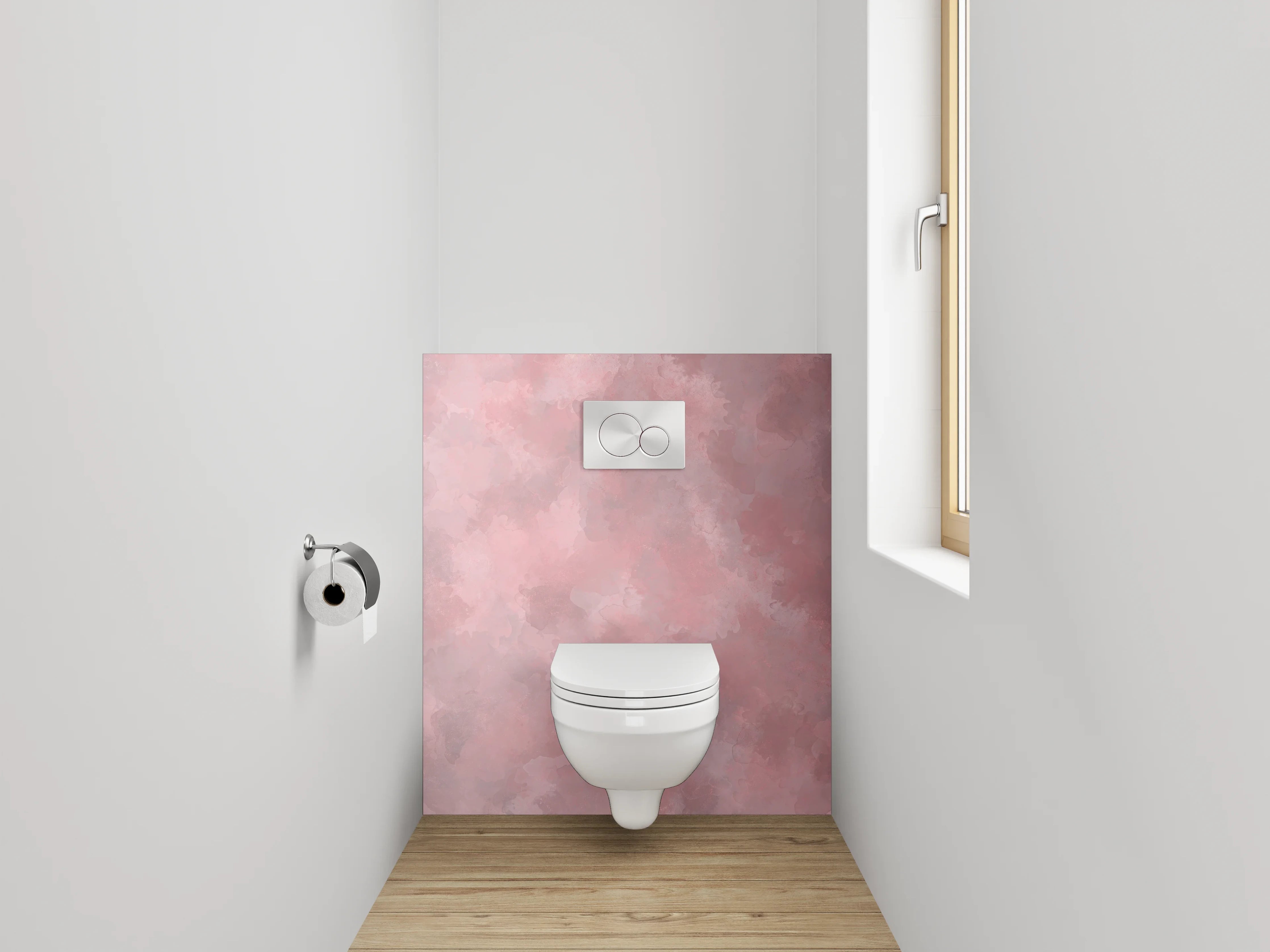 WC-Rückwand - Aquarell Rosa Wolke Design