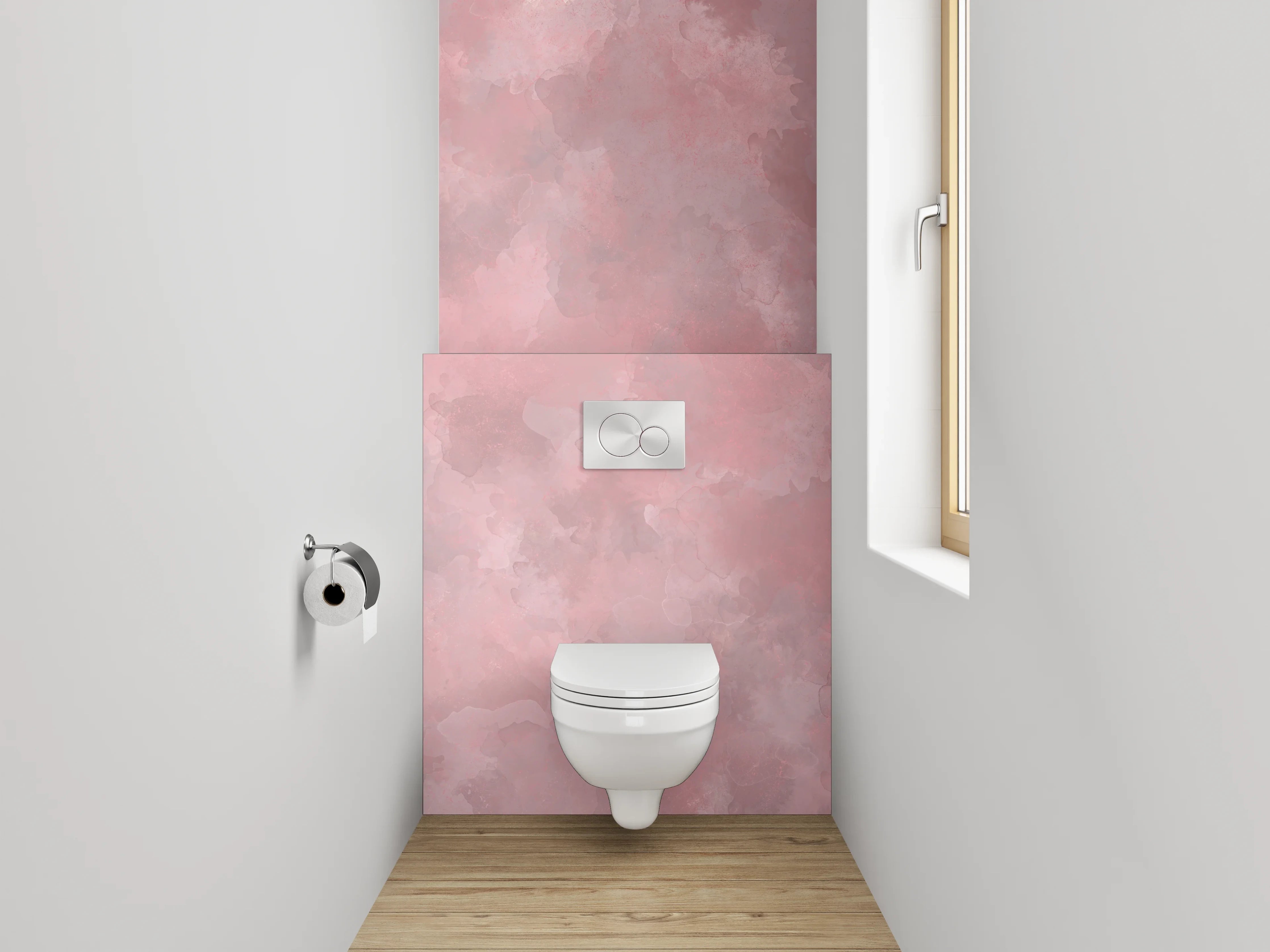 WC-Rückwand - Aquarell Rosa Wolke Design