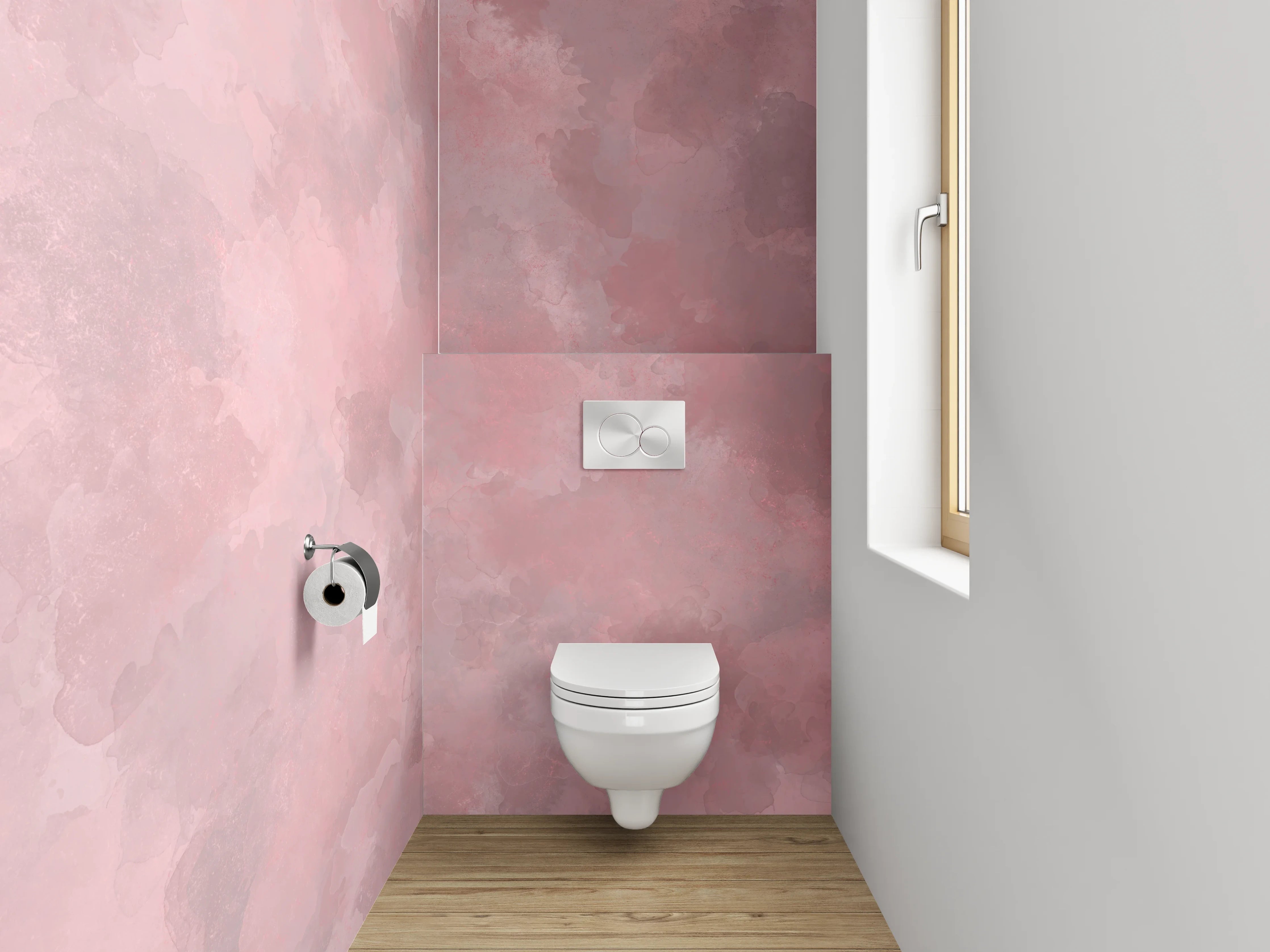 WC-Rückwand - Aquarell Rosa Wolke Design