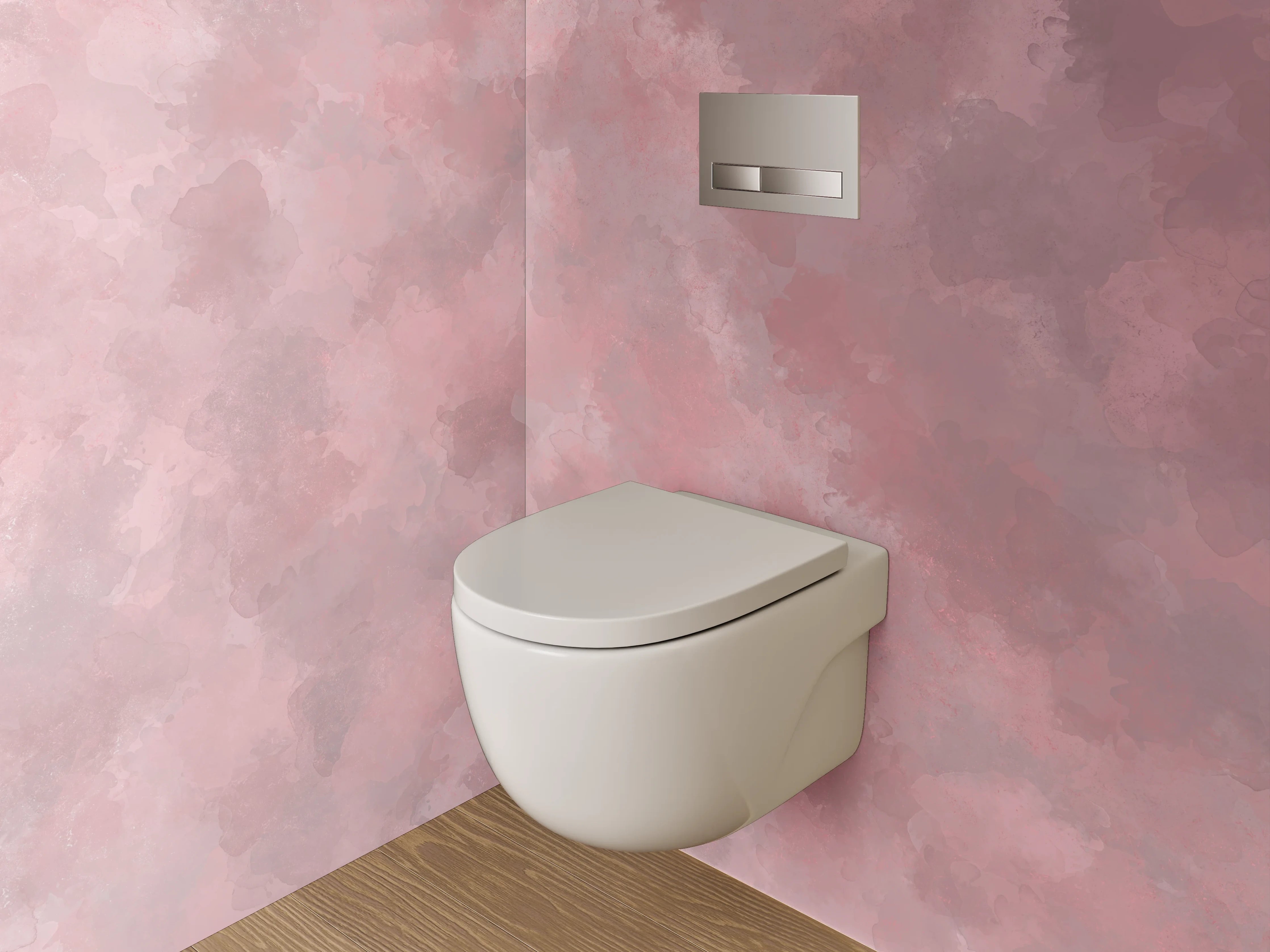 WC-Rückwand - Aquarell Rosa Wolke Design