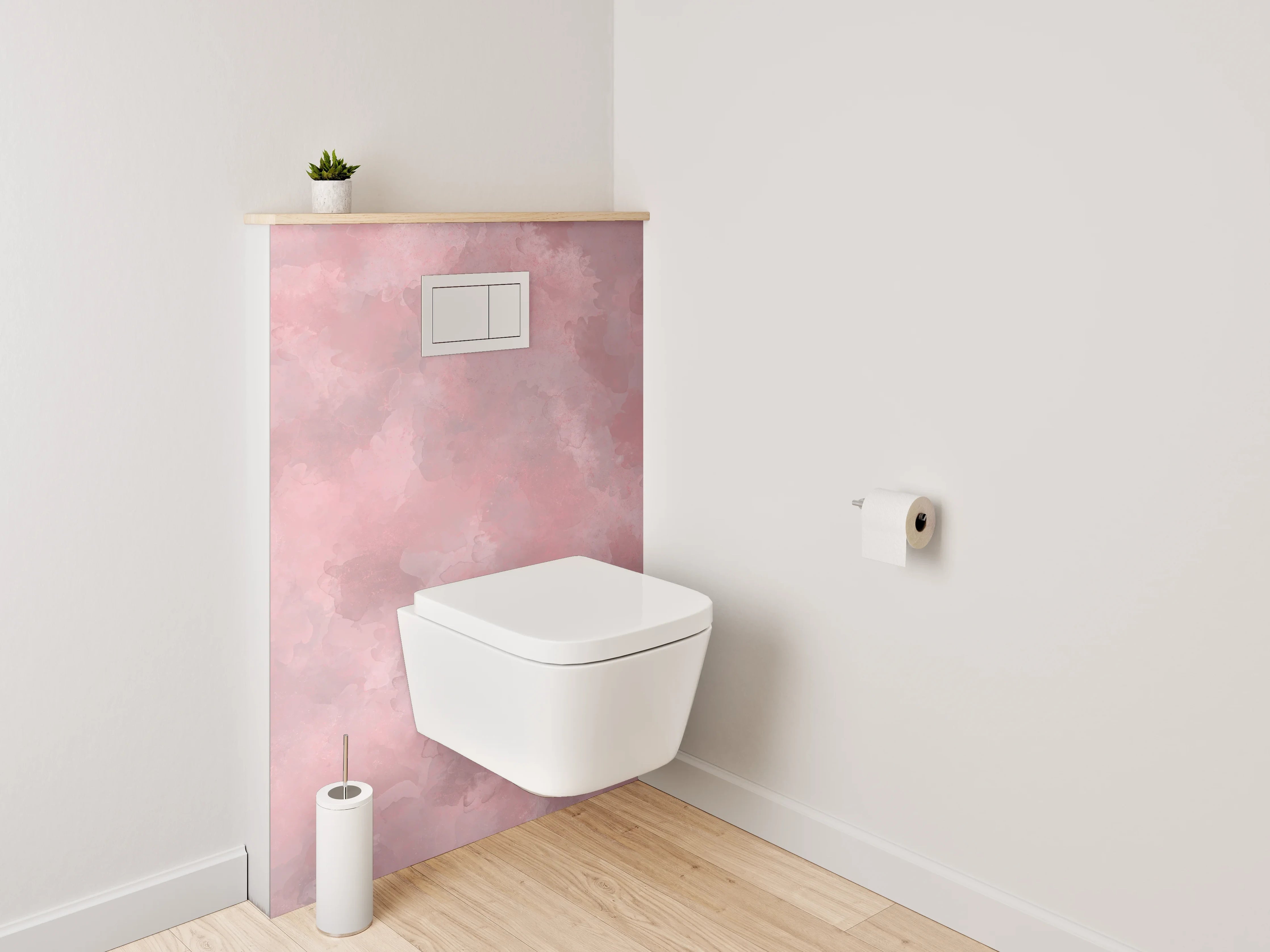 WC-Rückwand - Aquarell Rosa Wolke Design