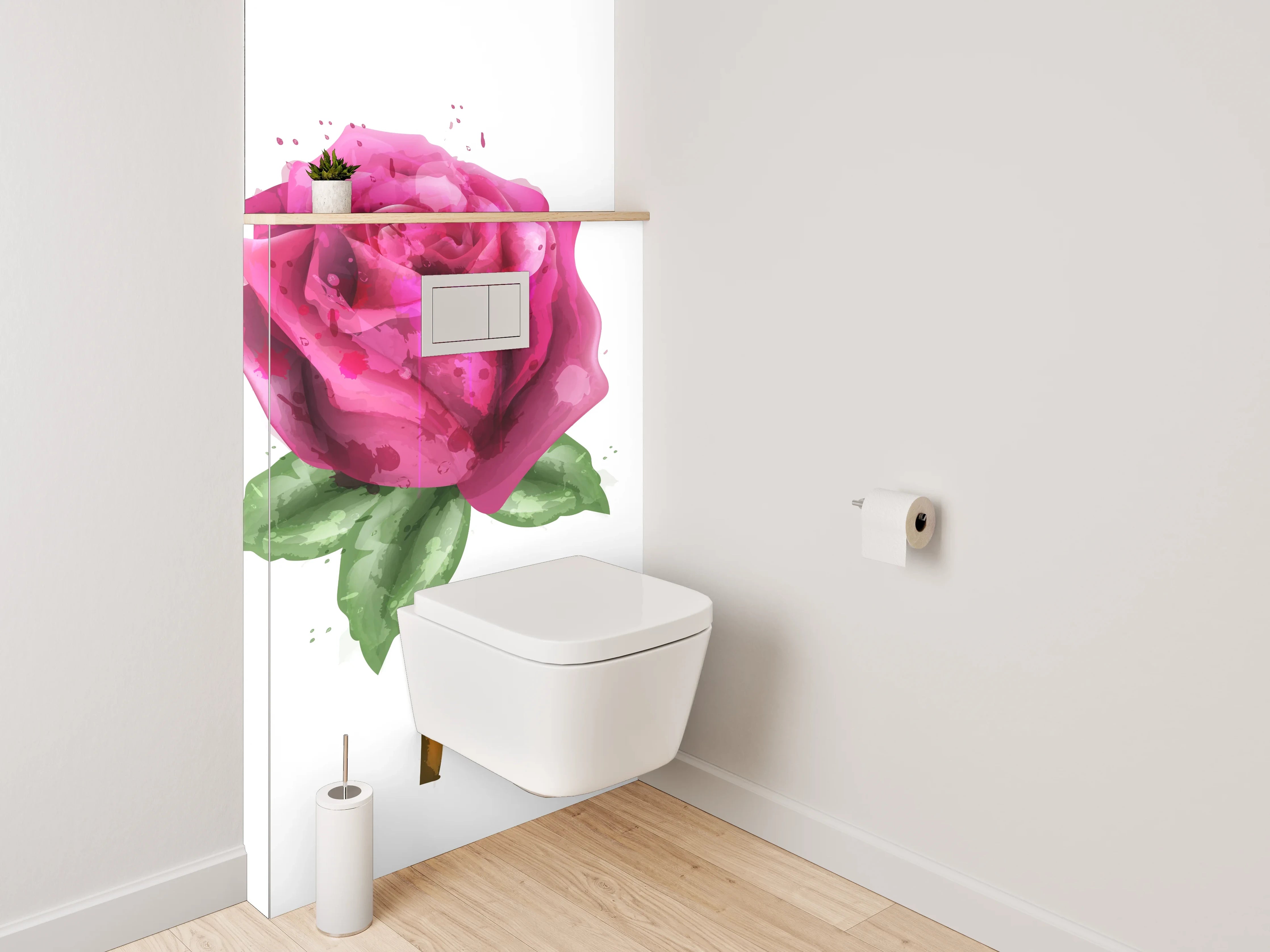 WC-Rückwand - Aquarell Rosen – Bunte Blütenpracht
