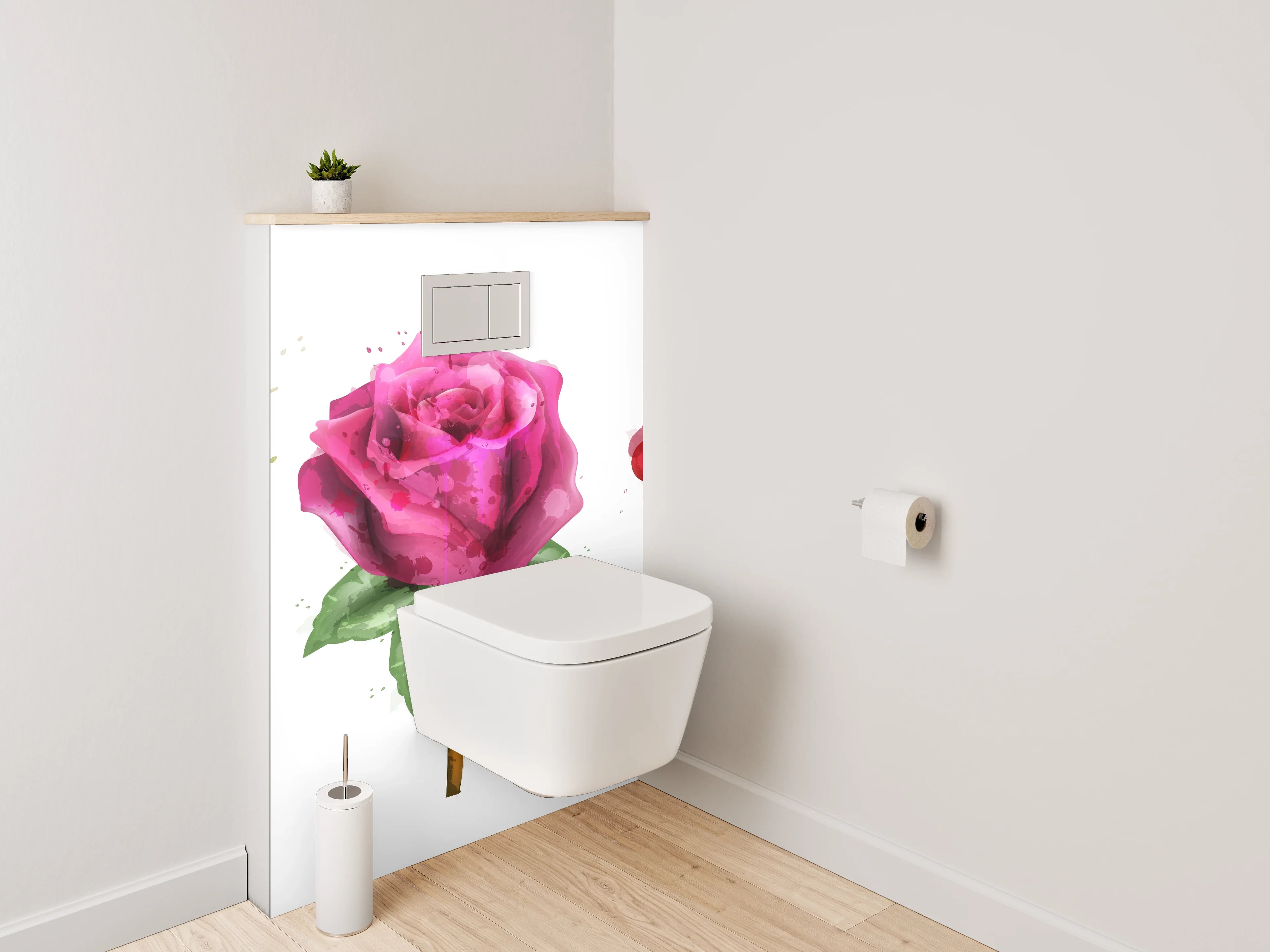 WC-Rückwand - Aquarell Rosen – Bunte Blütenpracht