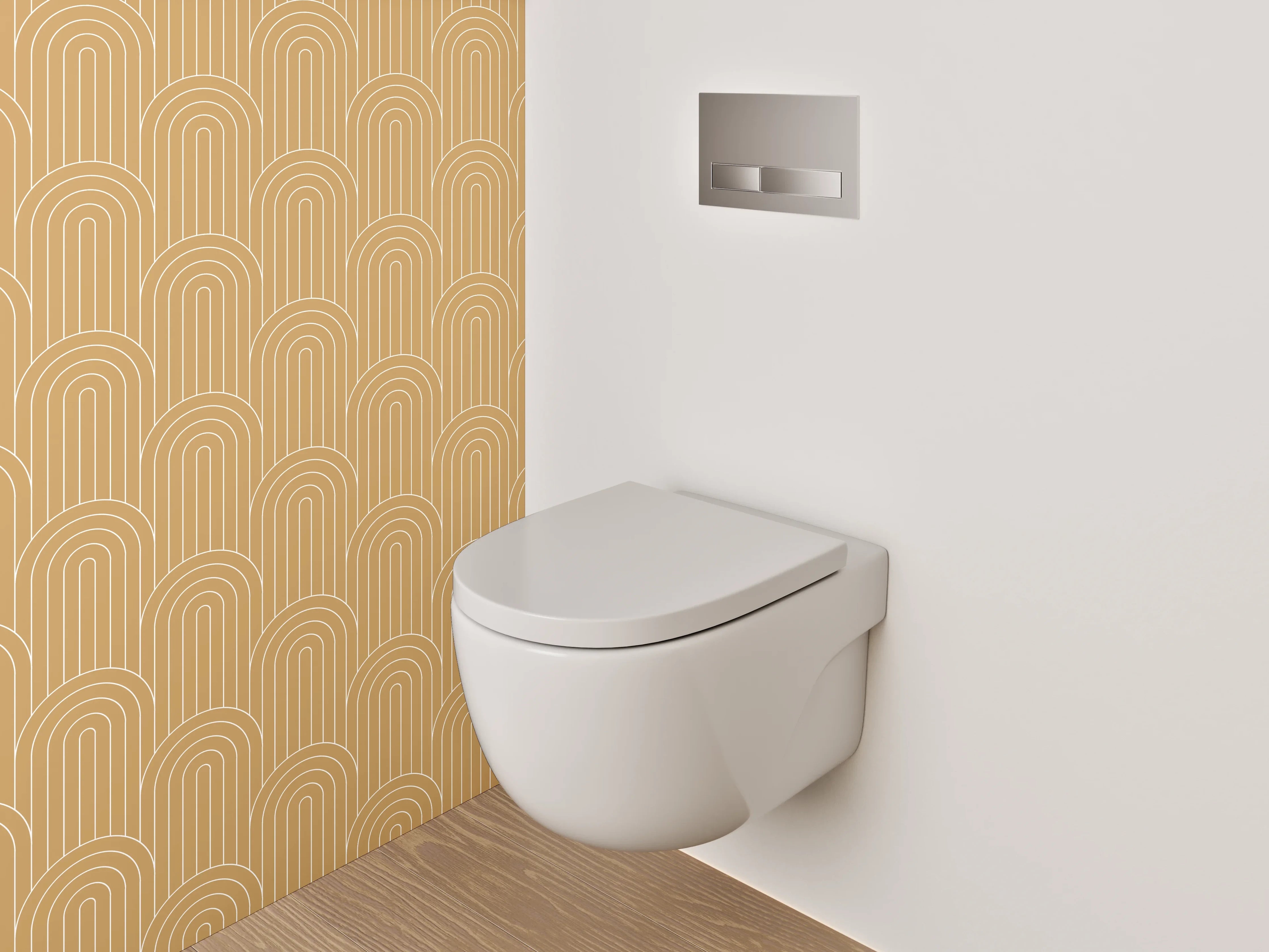 WC-Rückwand - Art Deco Muster Beige