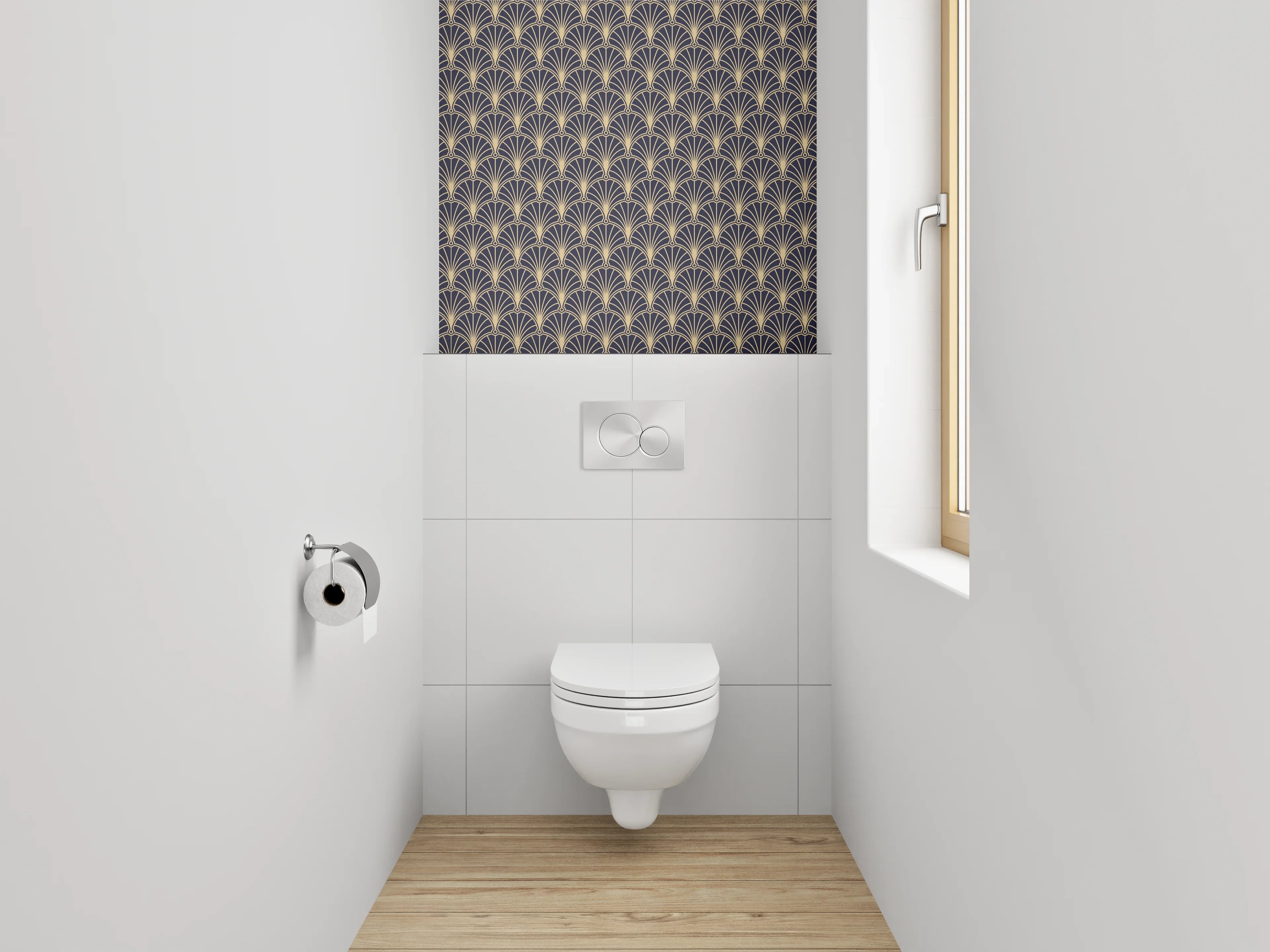 WC-Rückwand - Art Deco Muster Retro Modern