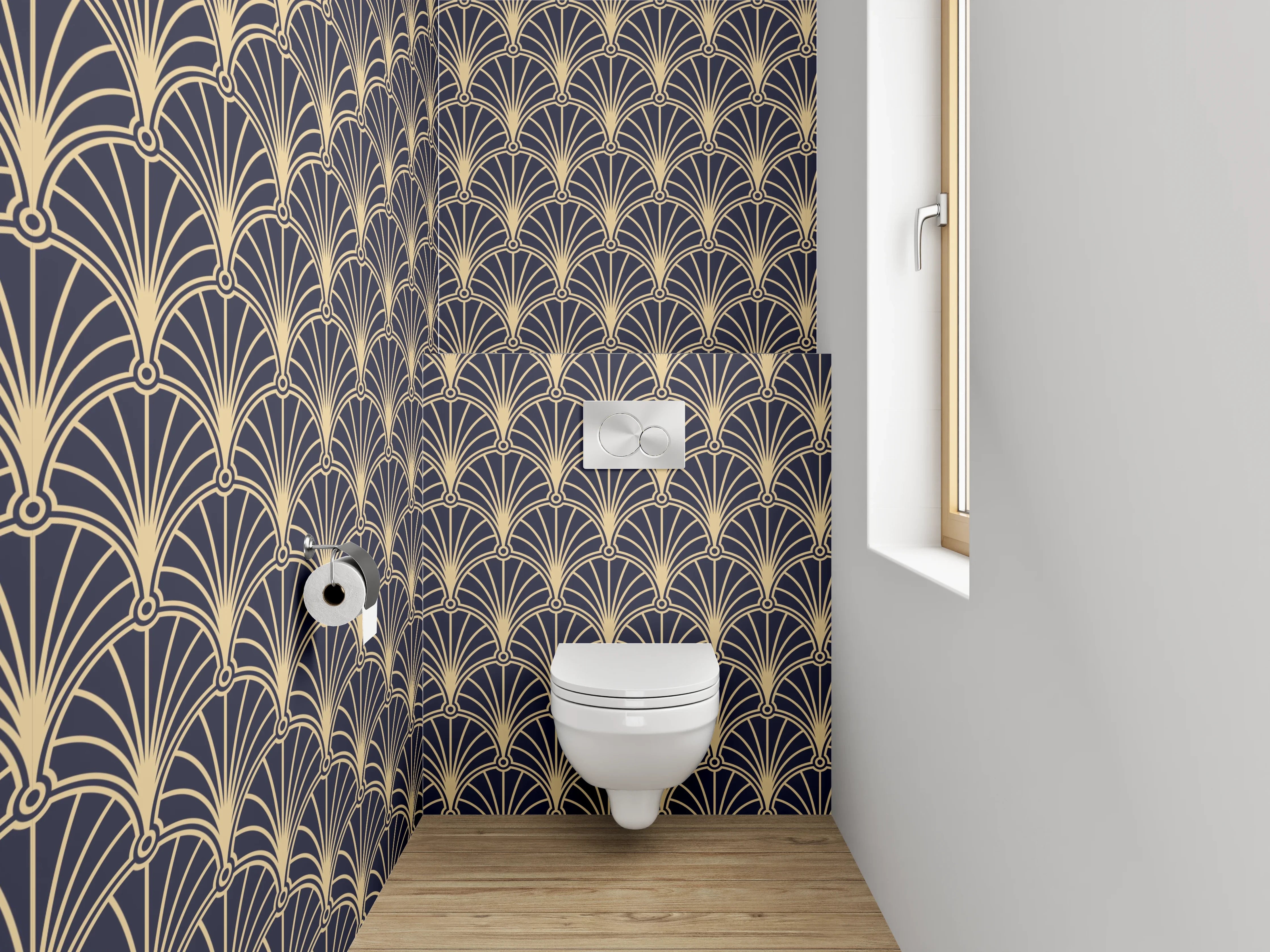 WC-Rückwand - Art Deco Muster Retro Modern