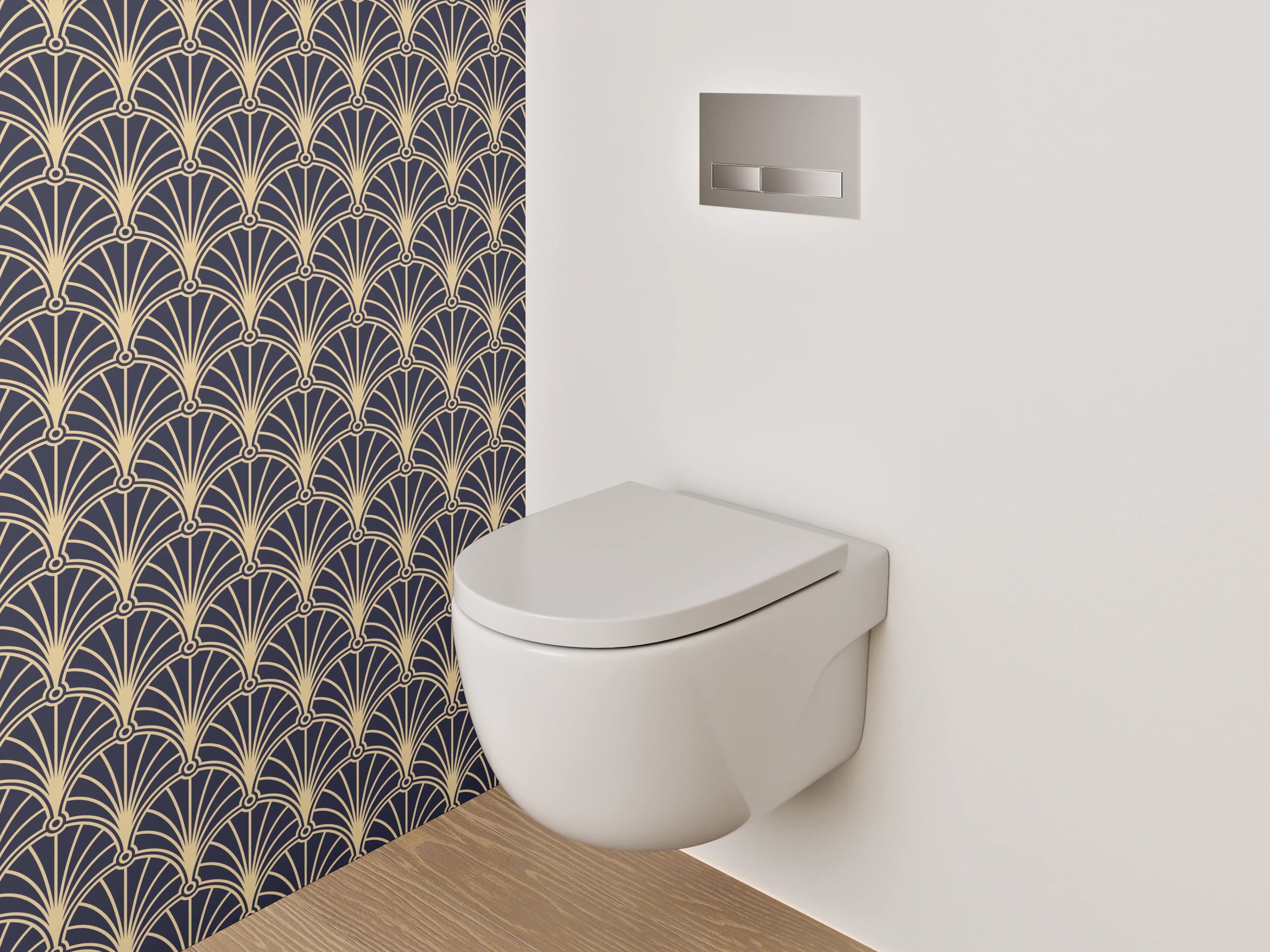 WC-Rückwand - Art Deco Muster Retro Modern
