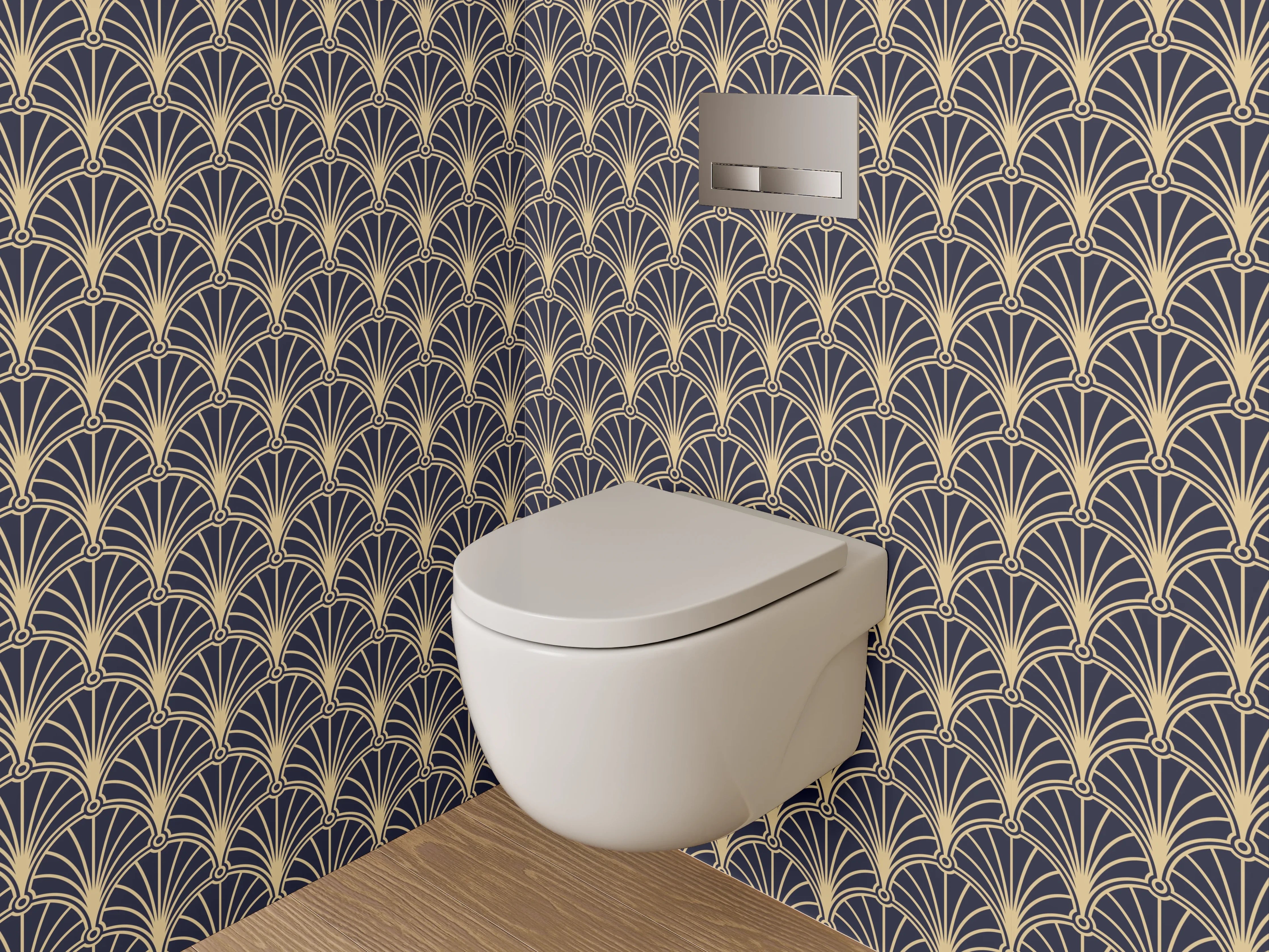 WC-Rückwand - Art Deco Muster Retro Modern