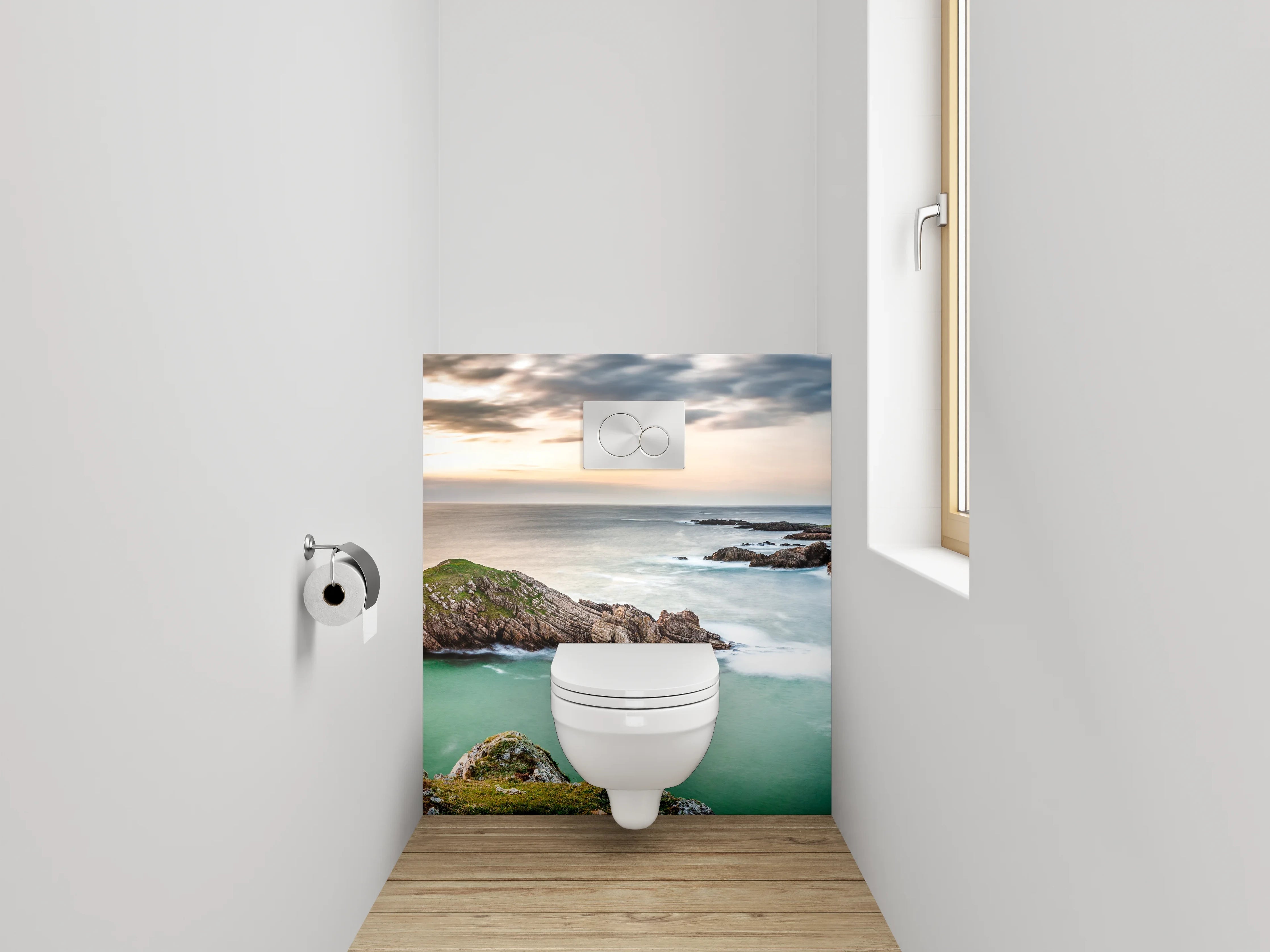 WC-Rückwand - Atemberaubende Küste bei Sonnenuntergang
