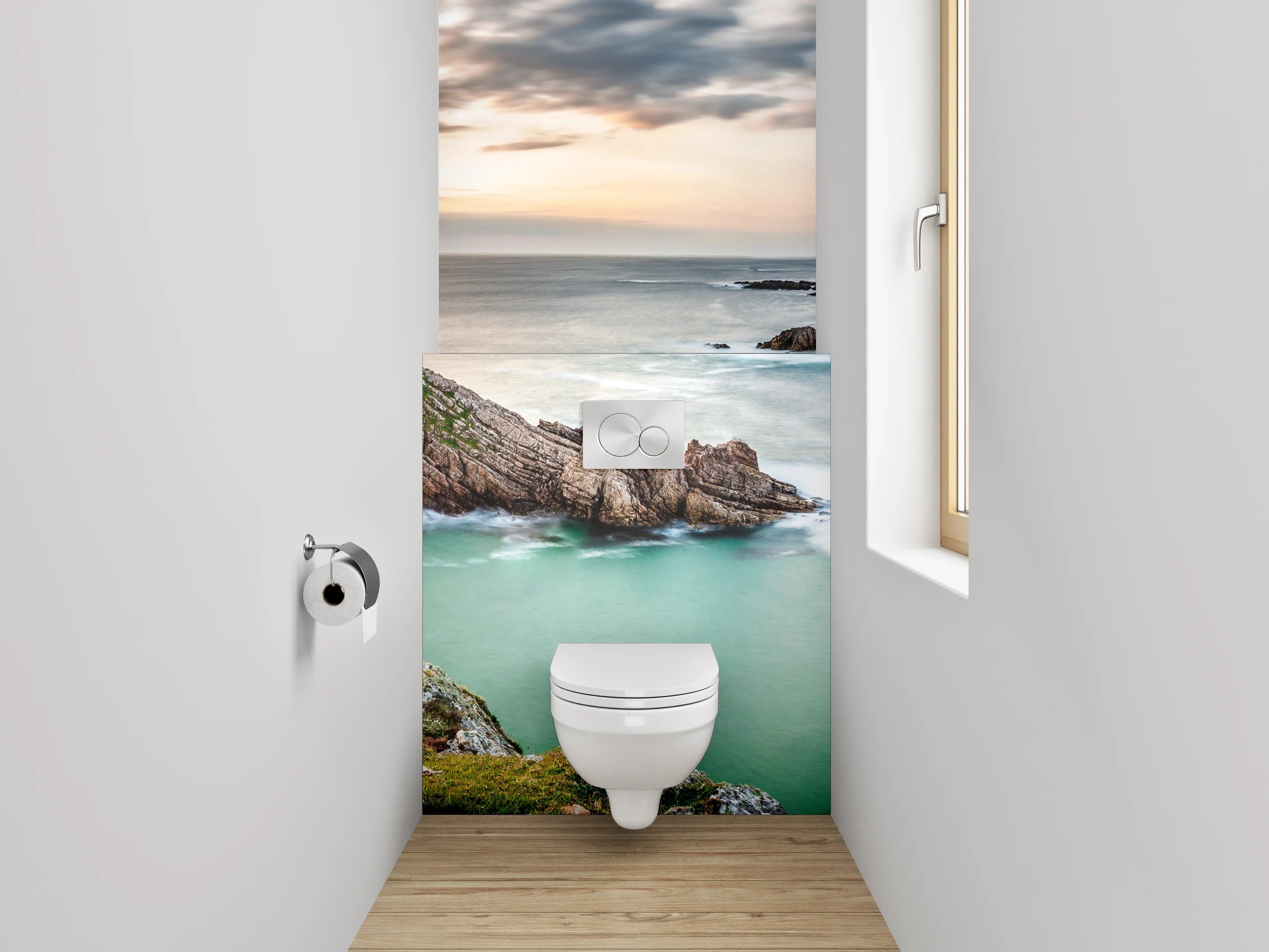 WC-Rückwand - Atemberaubende Küste bei Sonnenuntergang