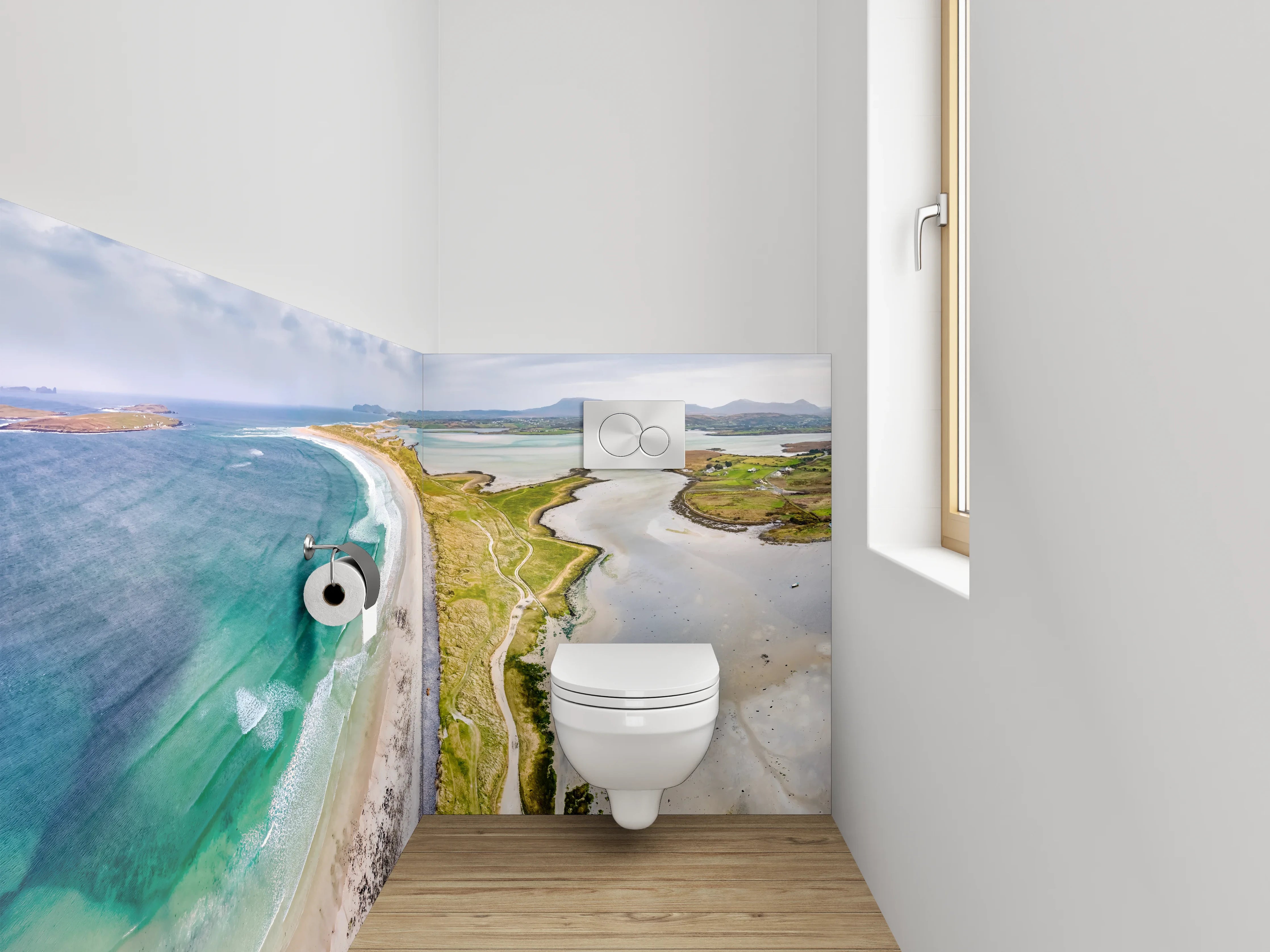 WC-Rückwand - Atemberaubender Küstenstrand mit türkisblauem Meer