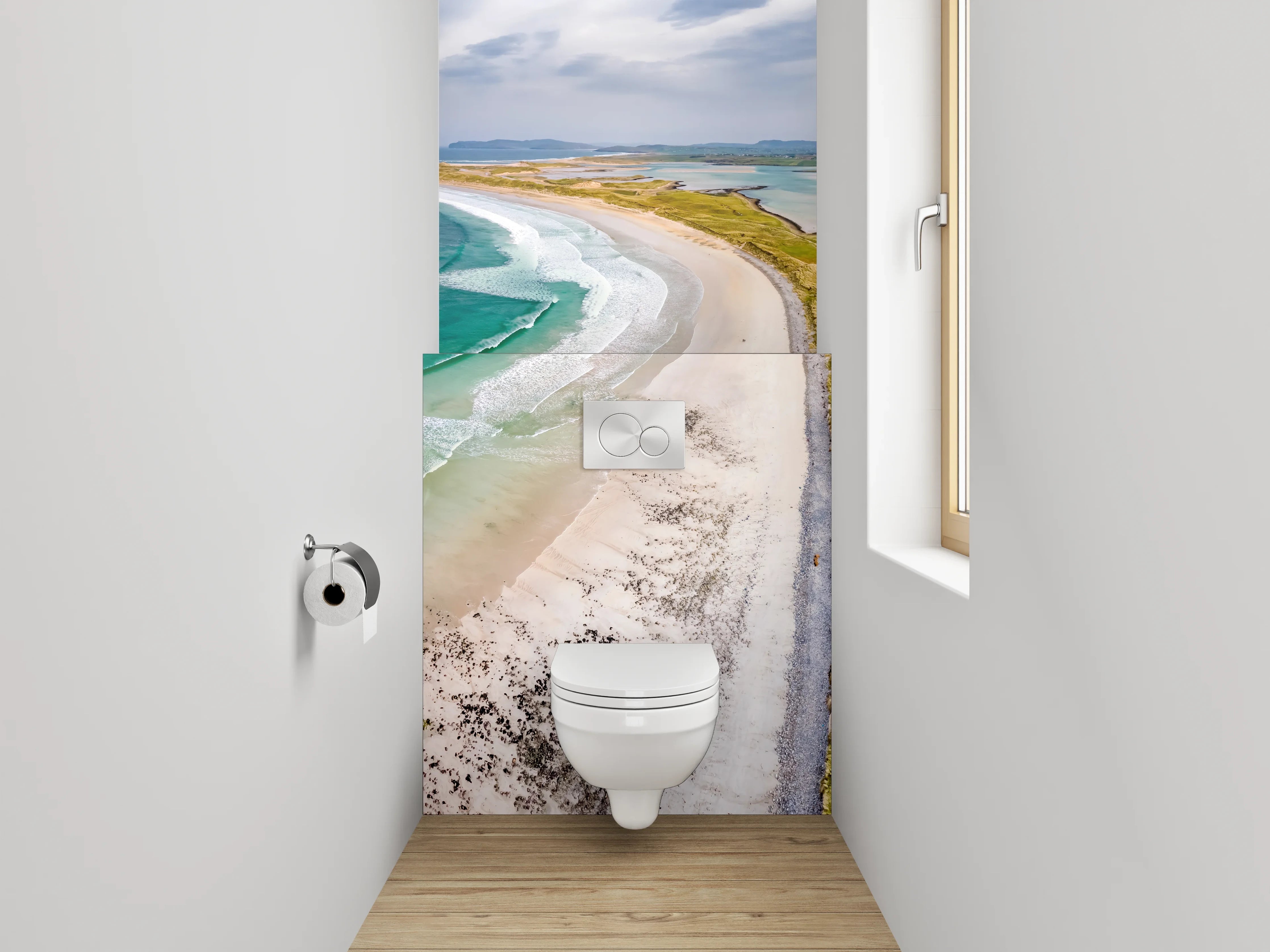 WC-Rückwand - Atemberaubender Küstenstrand mit türkisblauem Meer