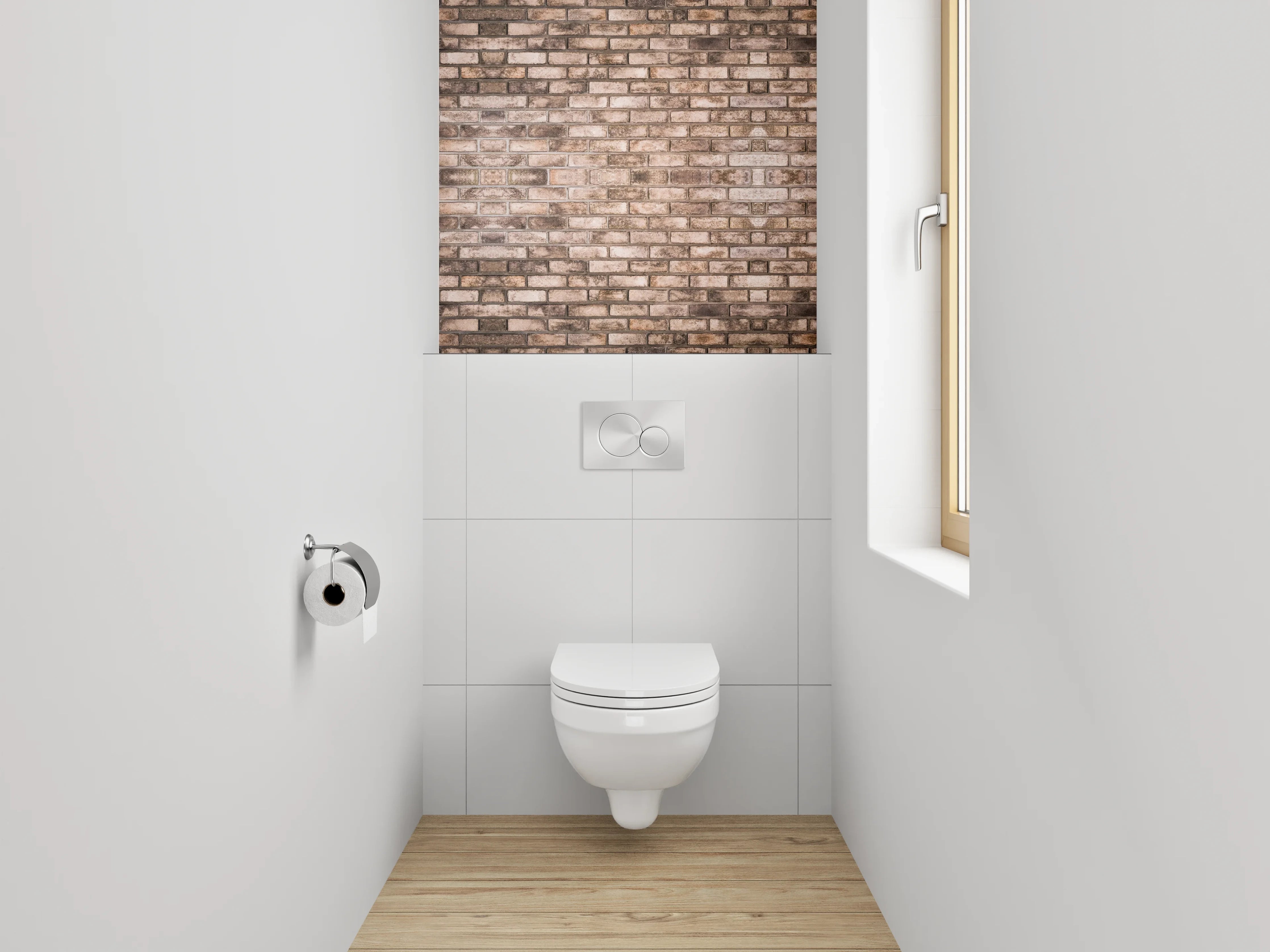 WC-Rückwand - Backstein Wandoptik Braun Beige