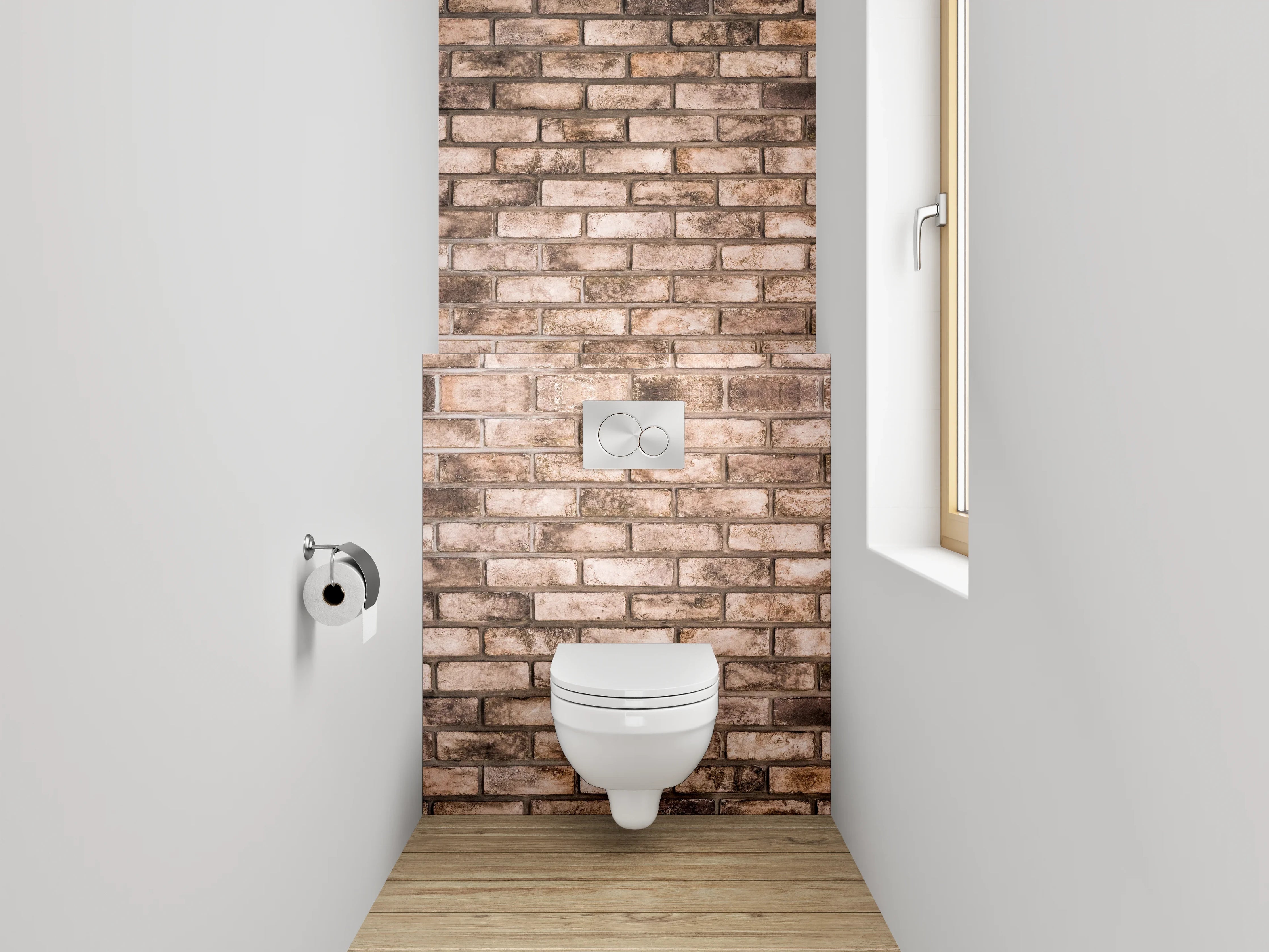 WC-Rückwand - Backstein Wandoptik Braun Beige