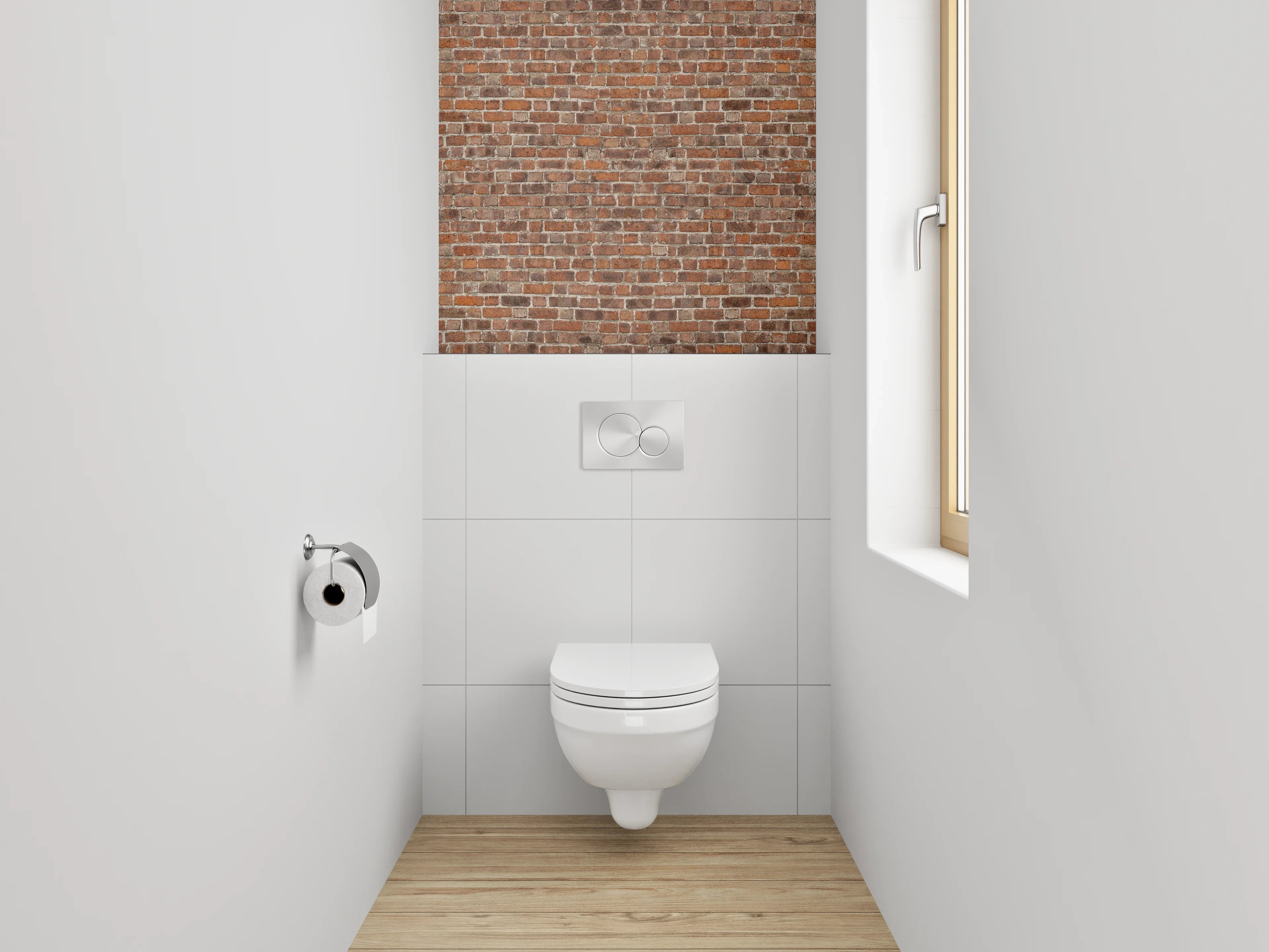 WC-Rückwand - Backstein Wandoptik Rotbraun