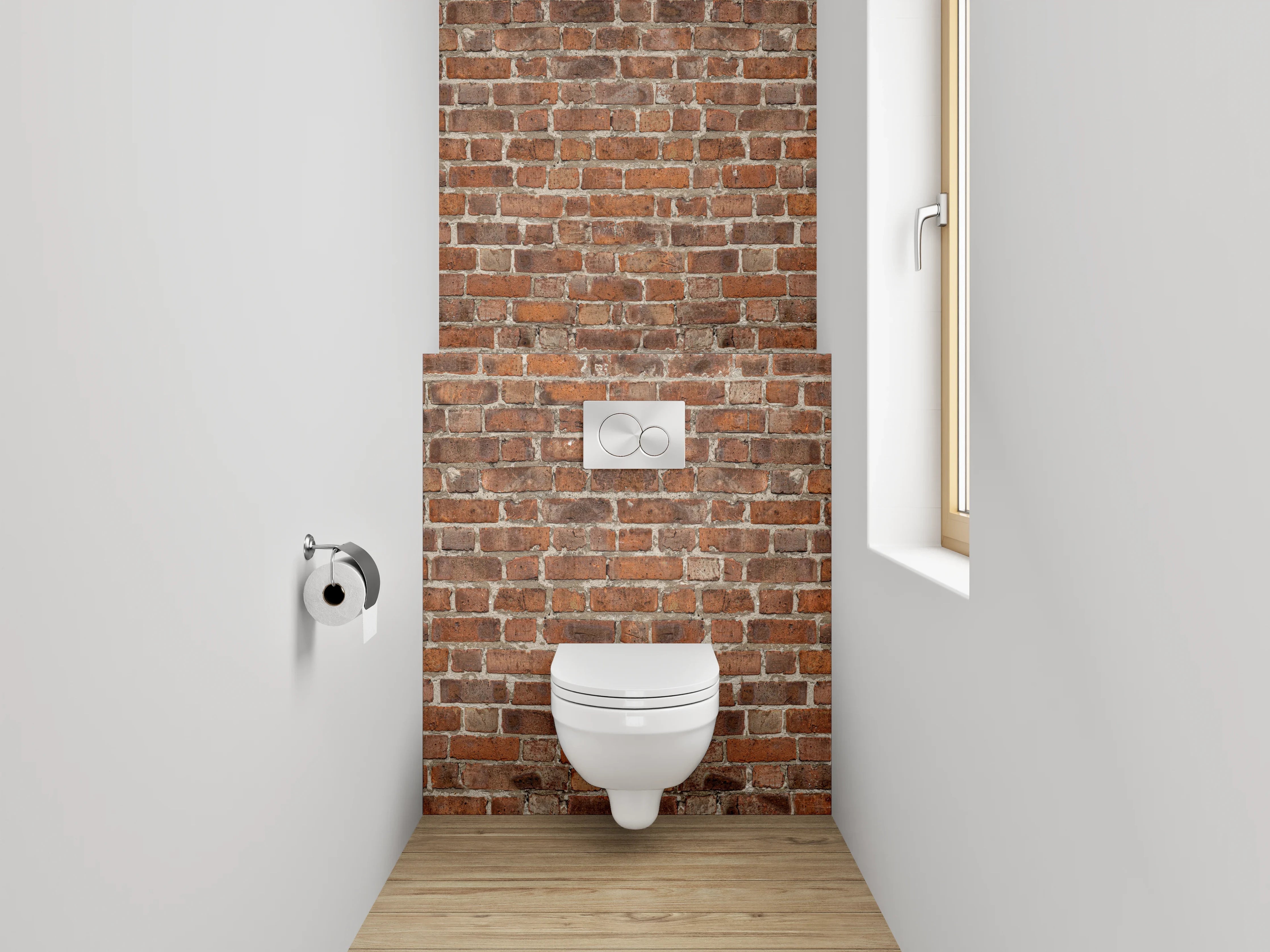 WC-Rückwand - Backstein Wandoptik Rotbraun