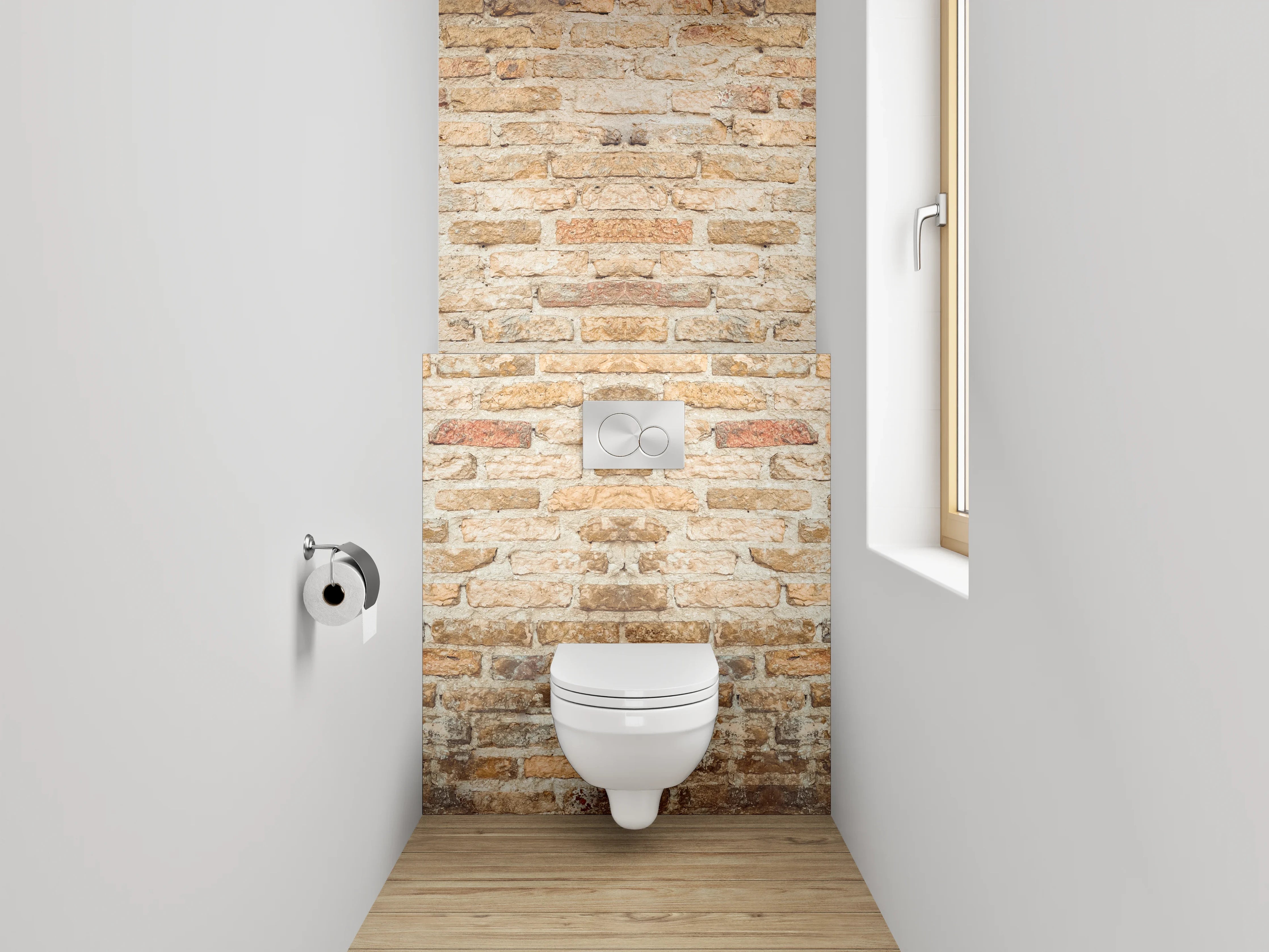 WC-Rückwand - Backstein Wandoptik rustikal