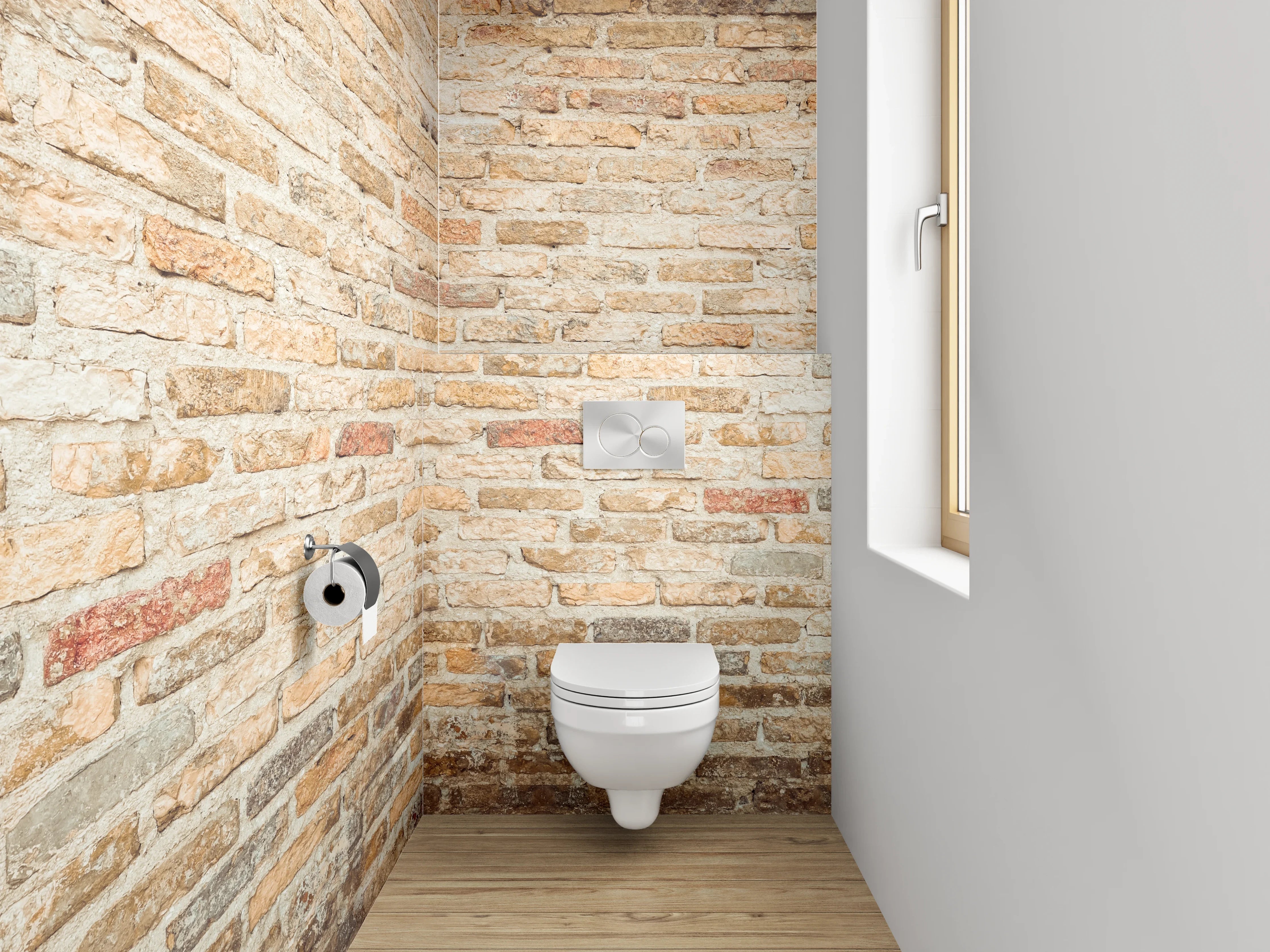 WC-Rückwand - Backstein Wandoptik rustikal