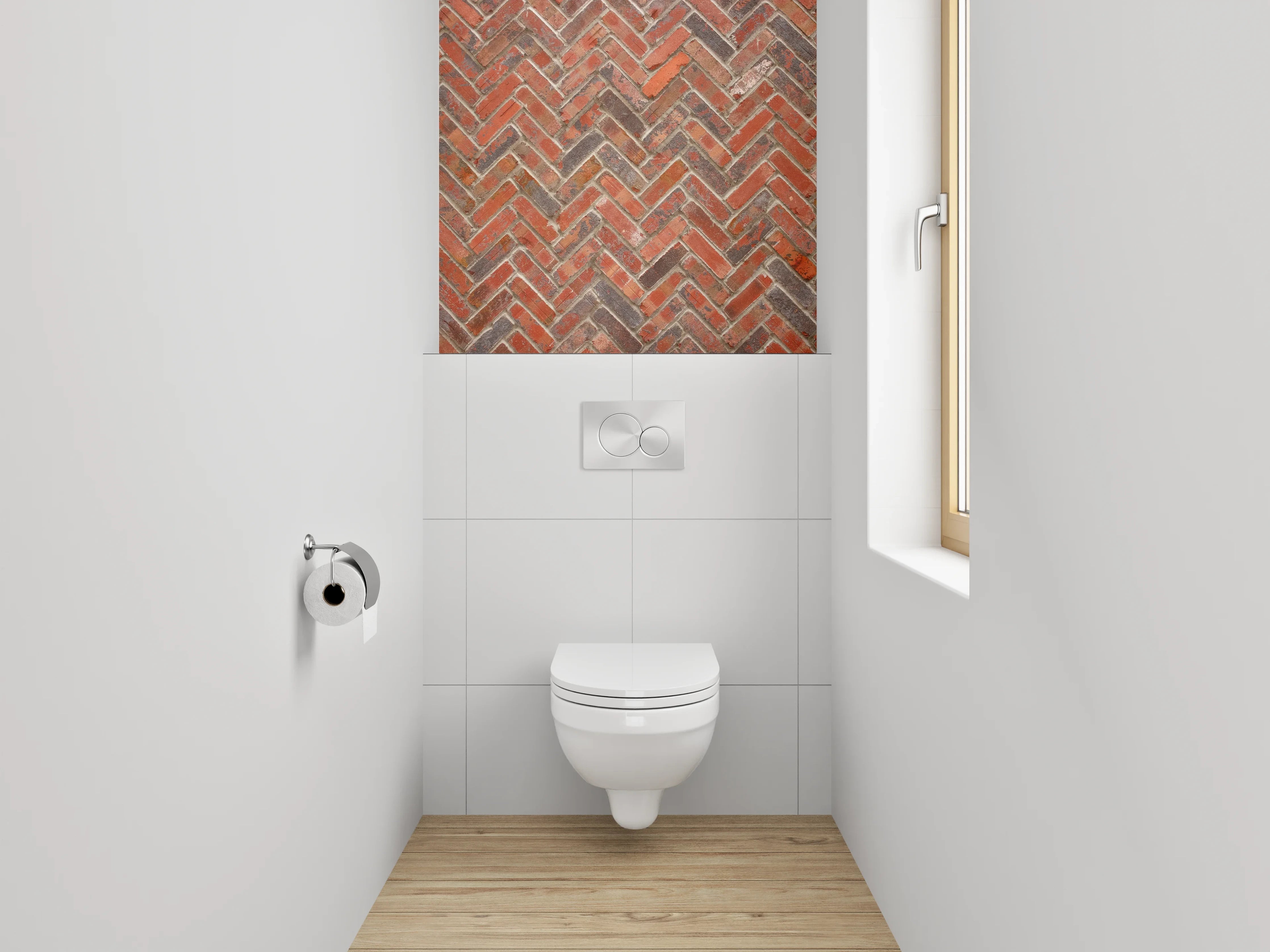 WC-Rückwand - Backsteinmuster Fliesen Wanddekor