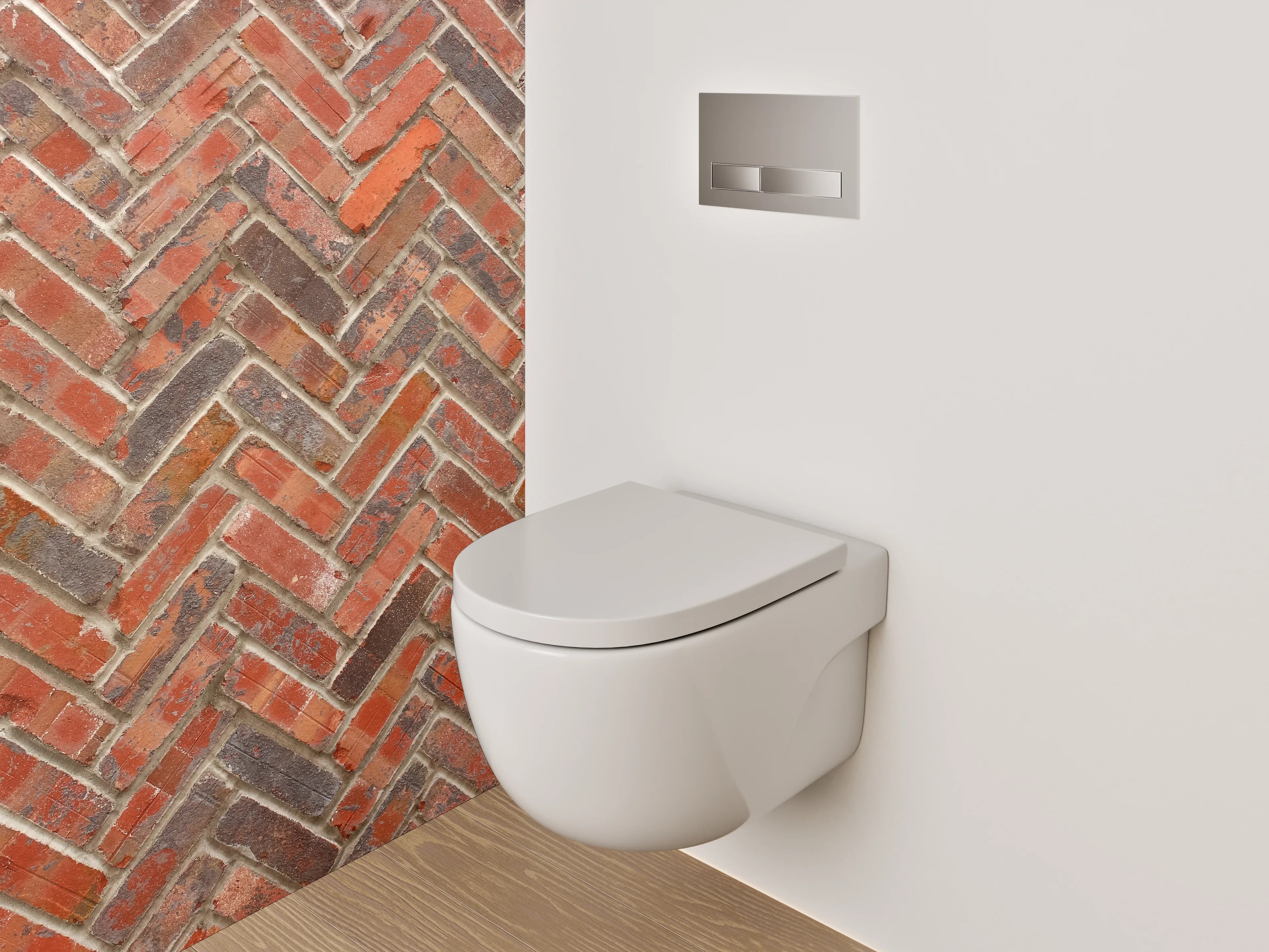 WC-Rückwand - Backsteinmuster Fliesen Wanddekor
