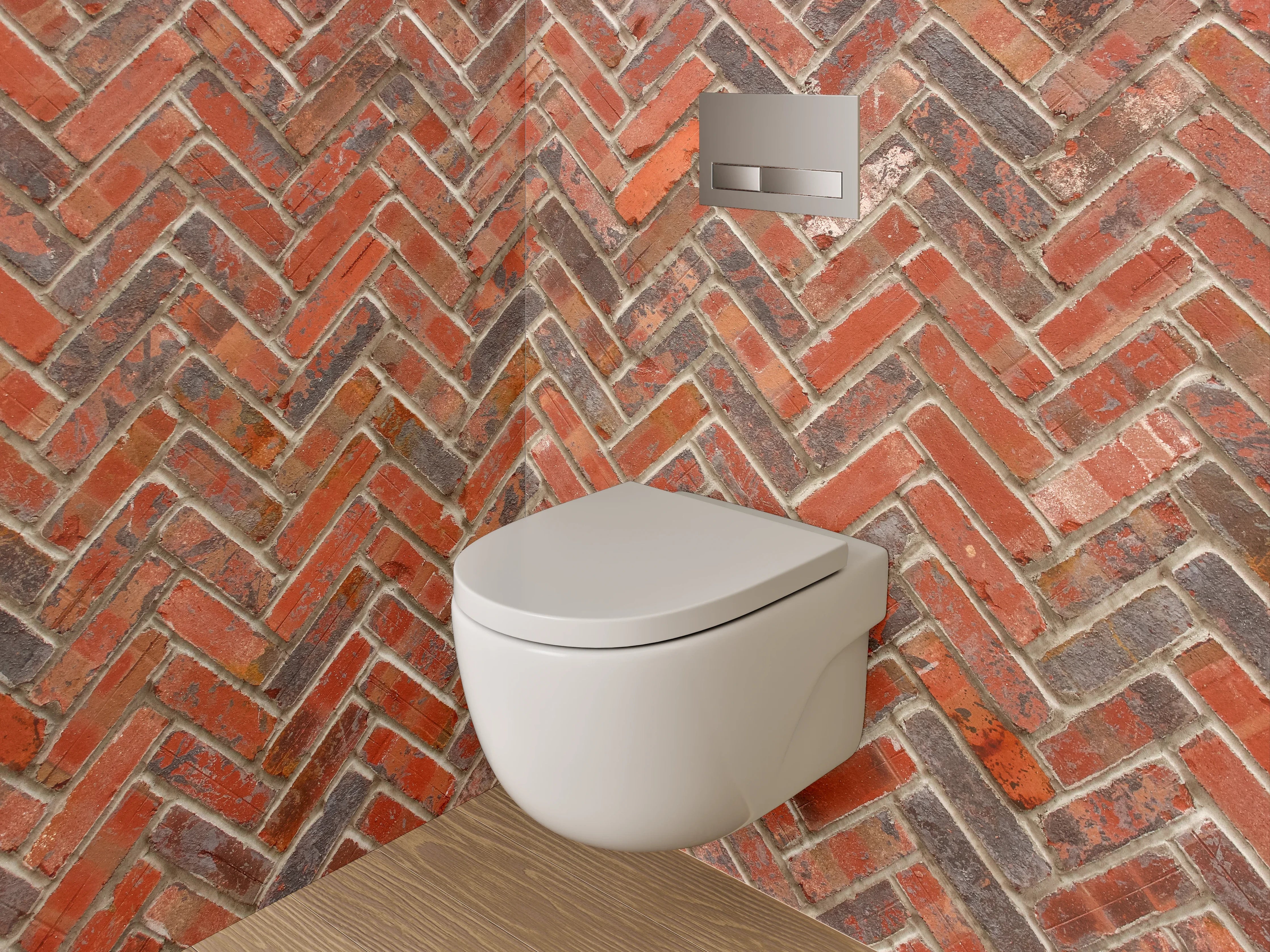 WC-Rückwand - Backsteinmuster Fliesen Wanddekor