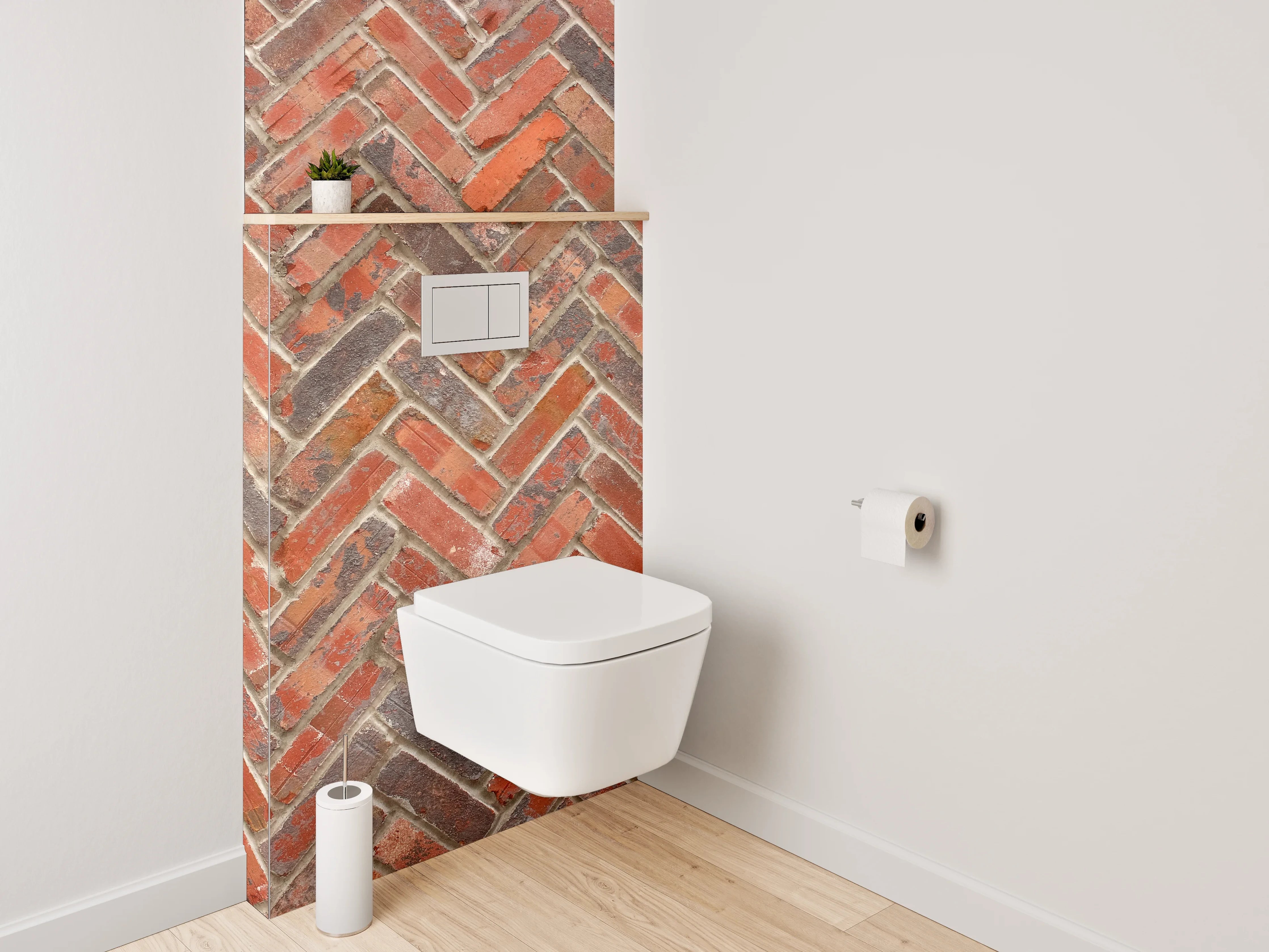 WC-Rückwand - Backsteinmuster Fliesen Wanddekor