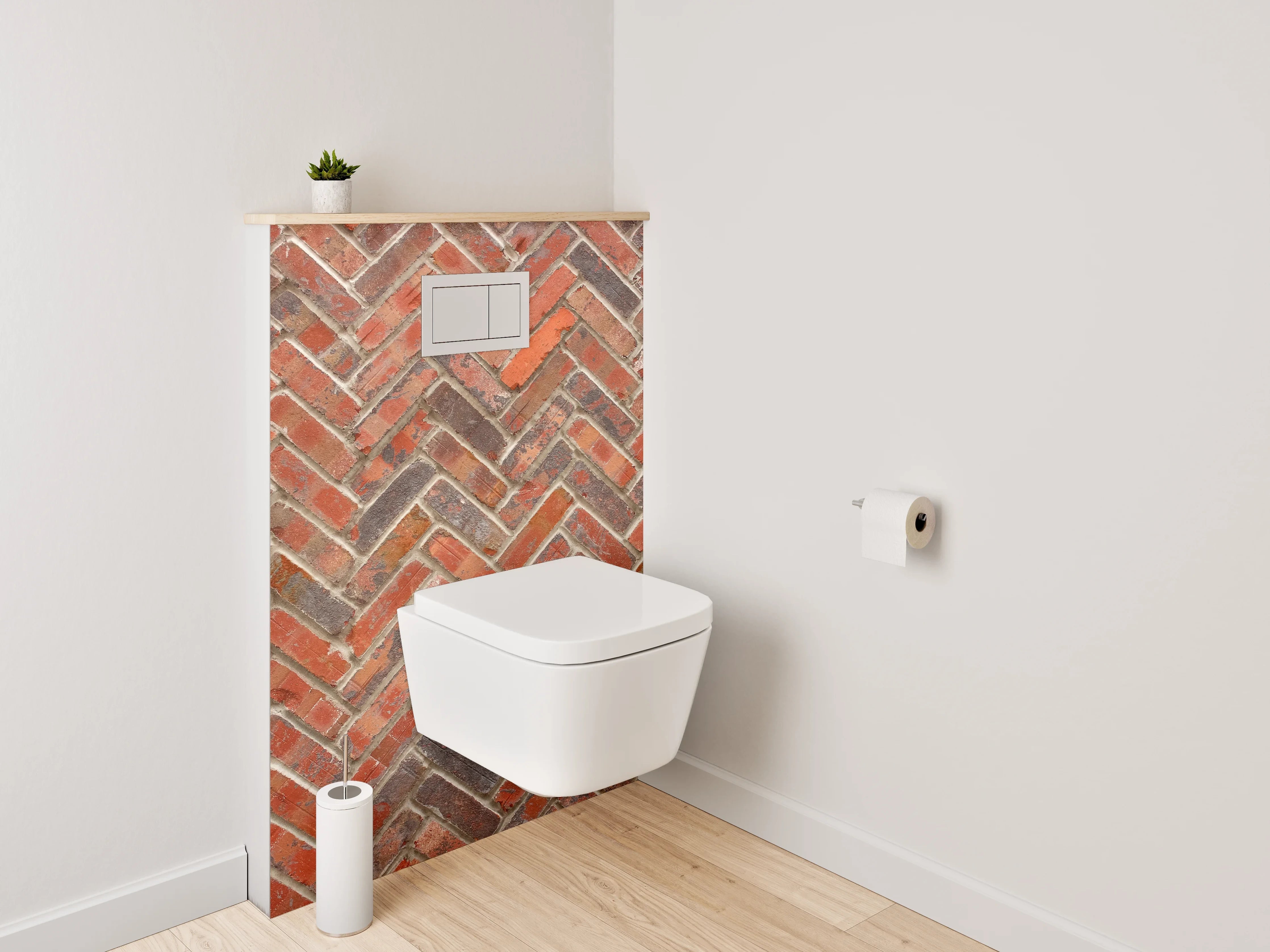 WC-Rückwand - Backsteinmuster Fliesen Wanddekor