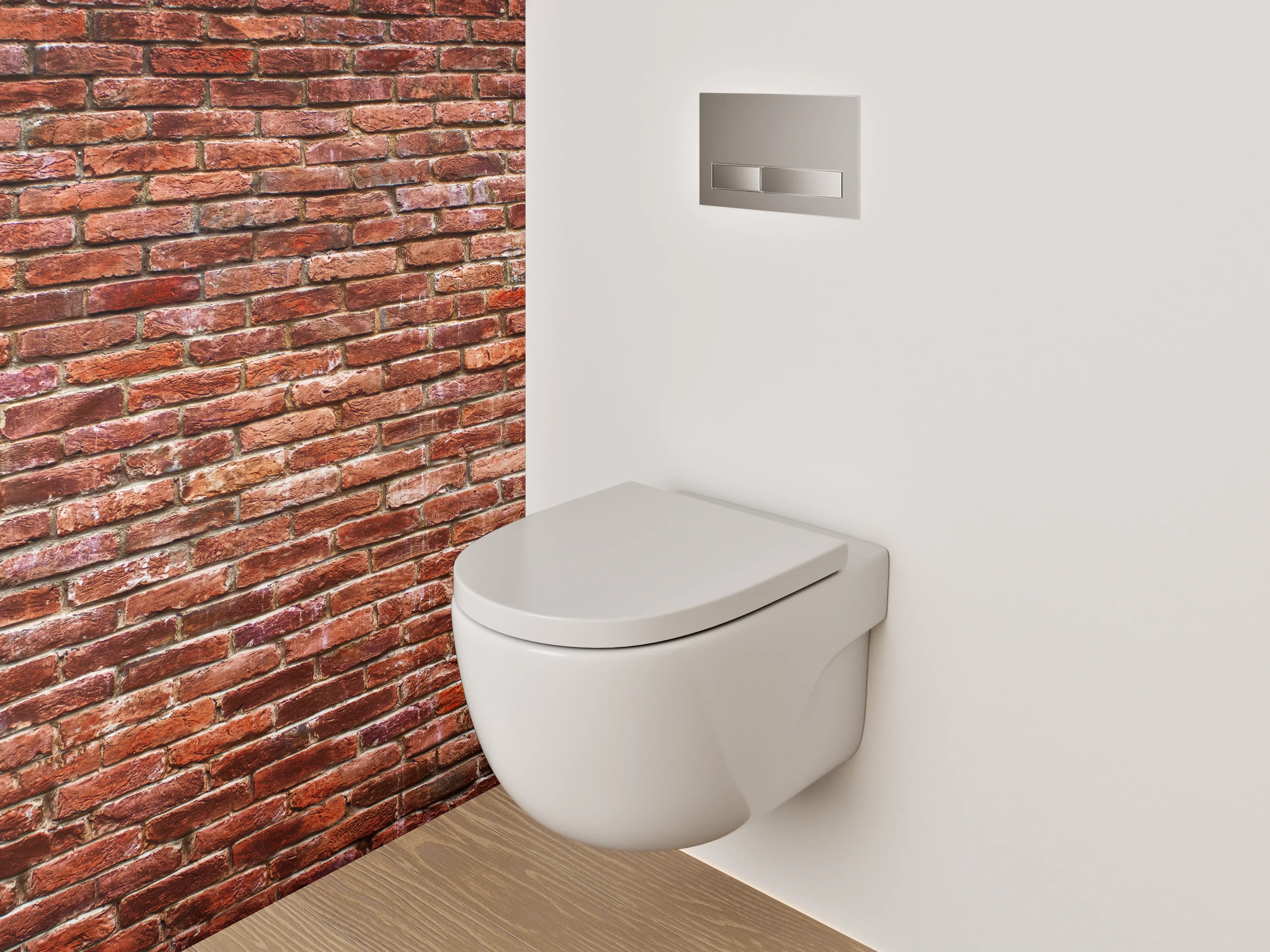 WC-Rückwand - Backsteinwand rotbraun rustikal