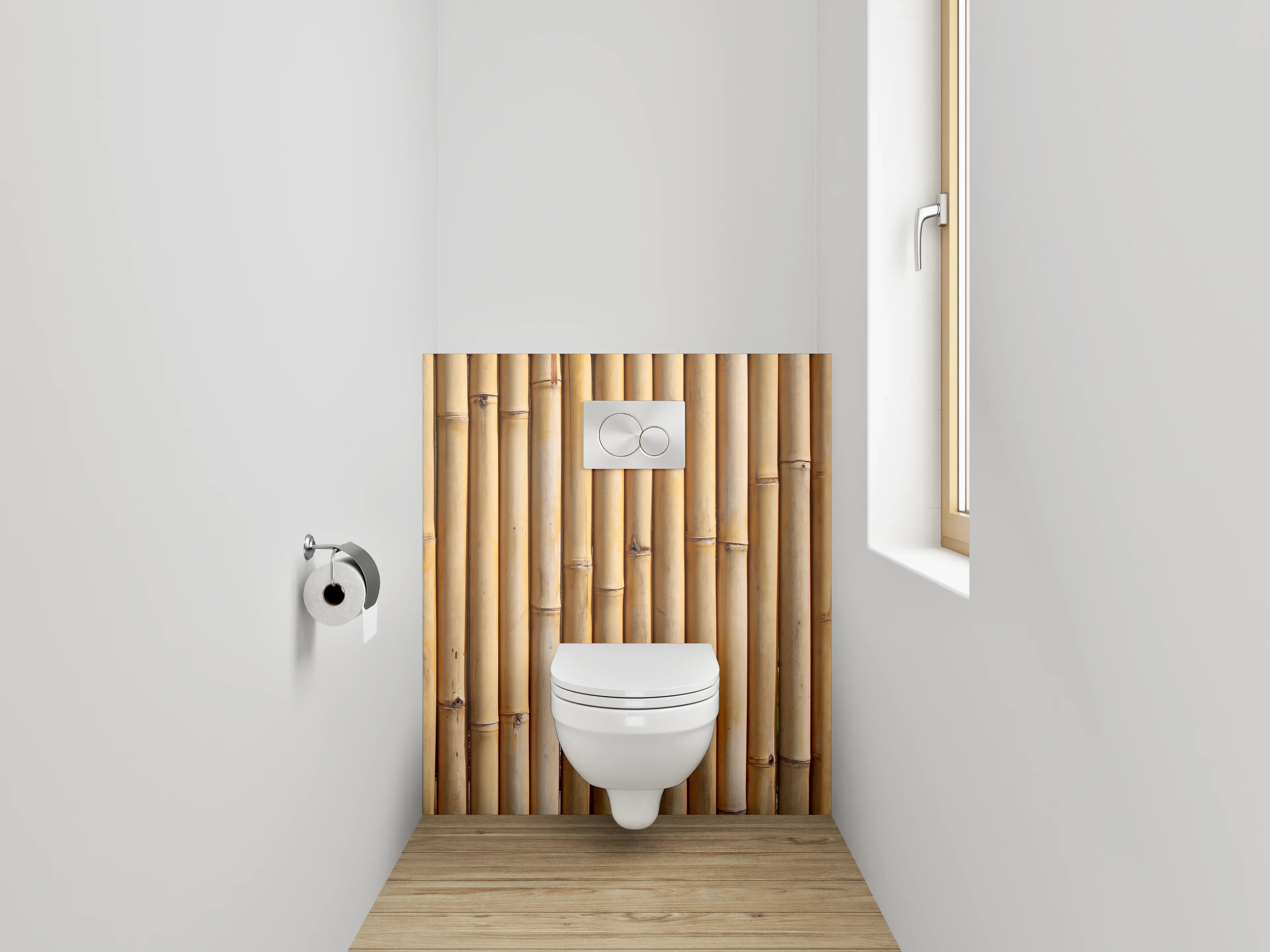 WC-Rückwand - Bambus Holzoptik Wandverkleidung