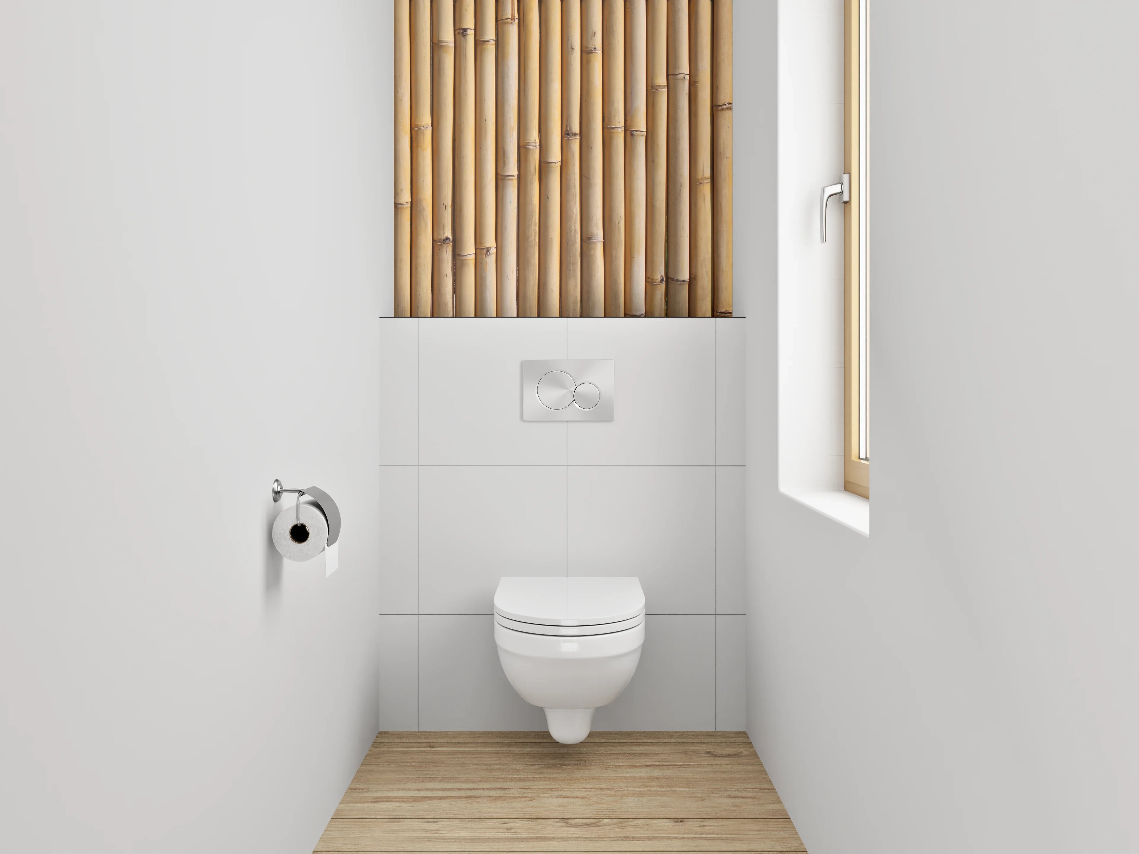 WC-Rückwand - Bambus Holzoptik Wandverkleidung