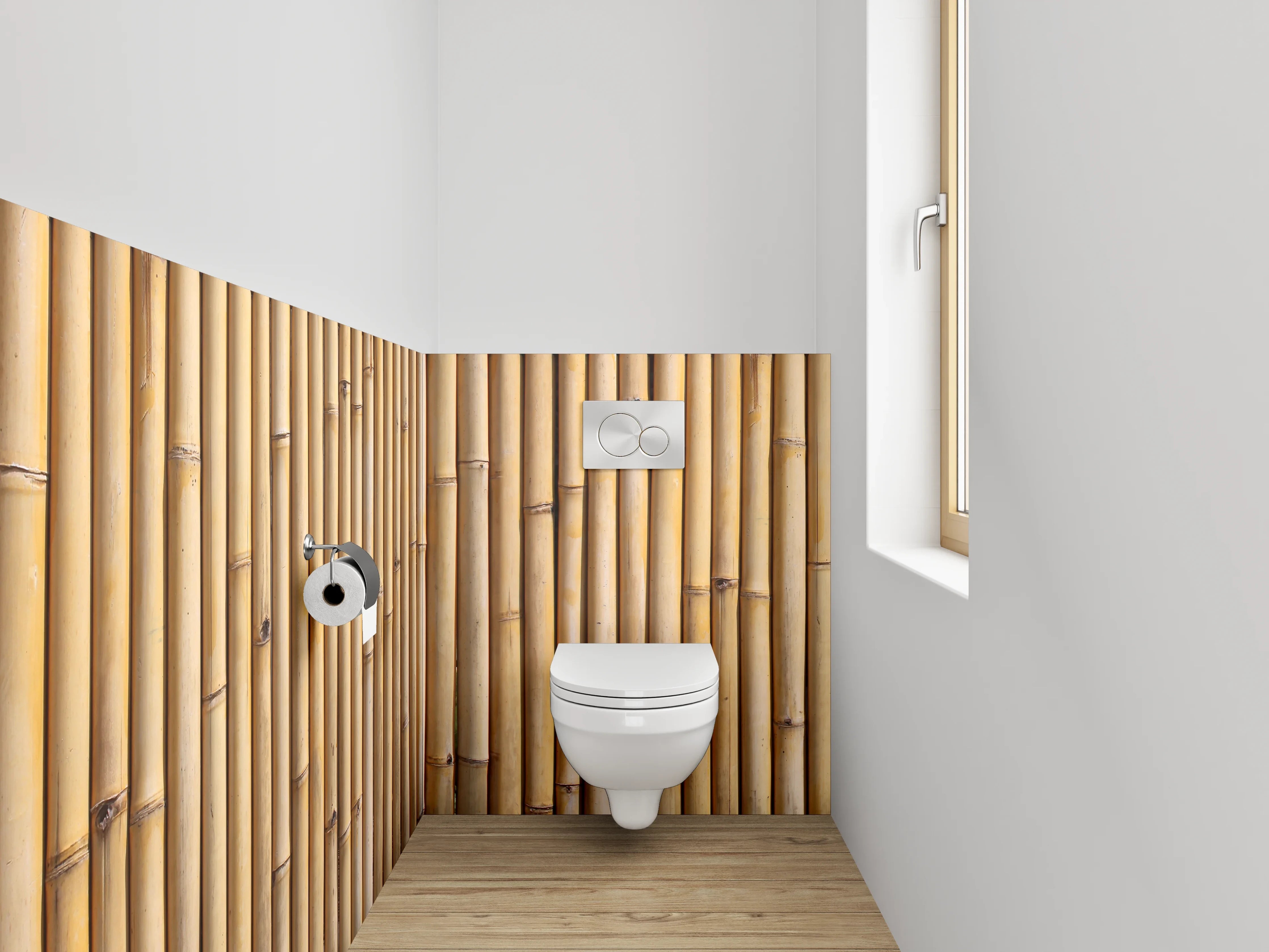 WC-Rückwand - Bambus Holzoptik Wandverkleidung