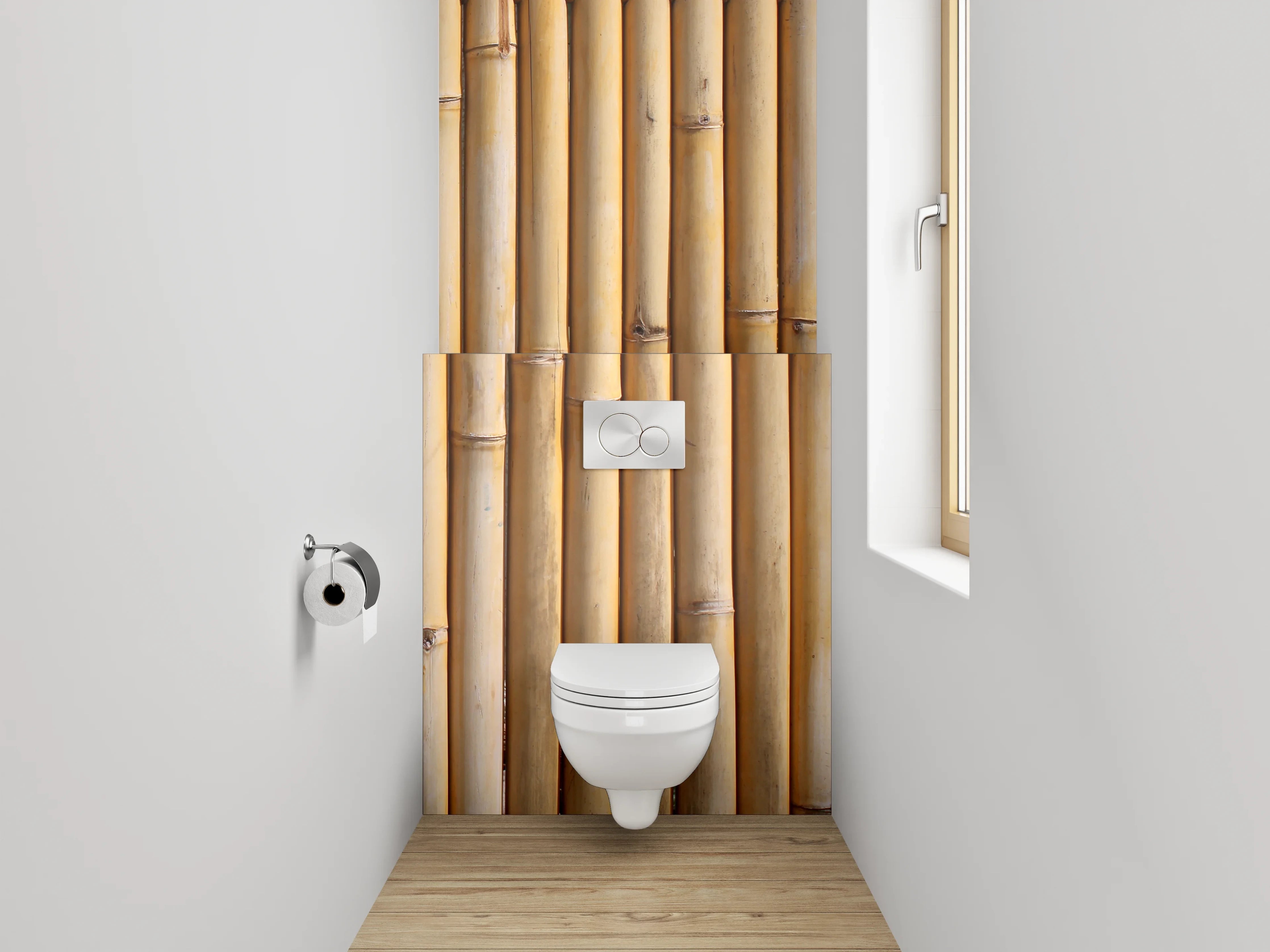 WC-Rückwand - Bambus Holzoptik Wandverkleidung