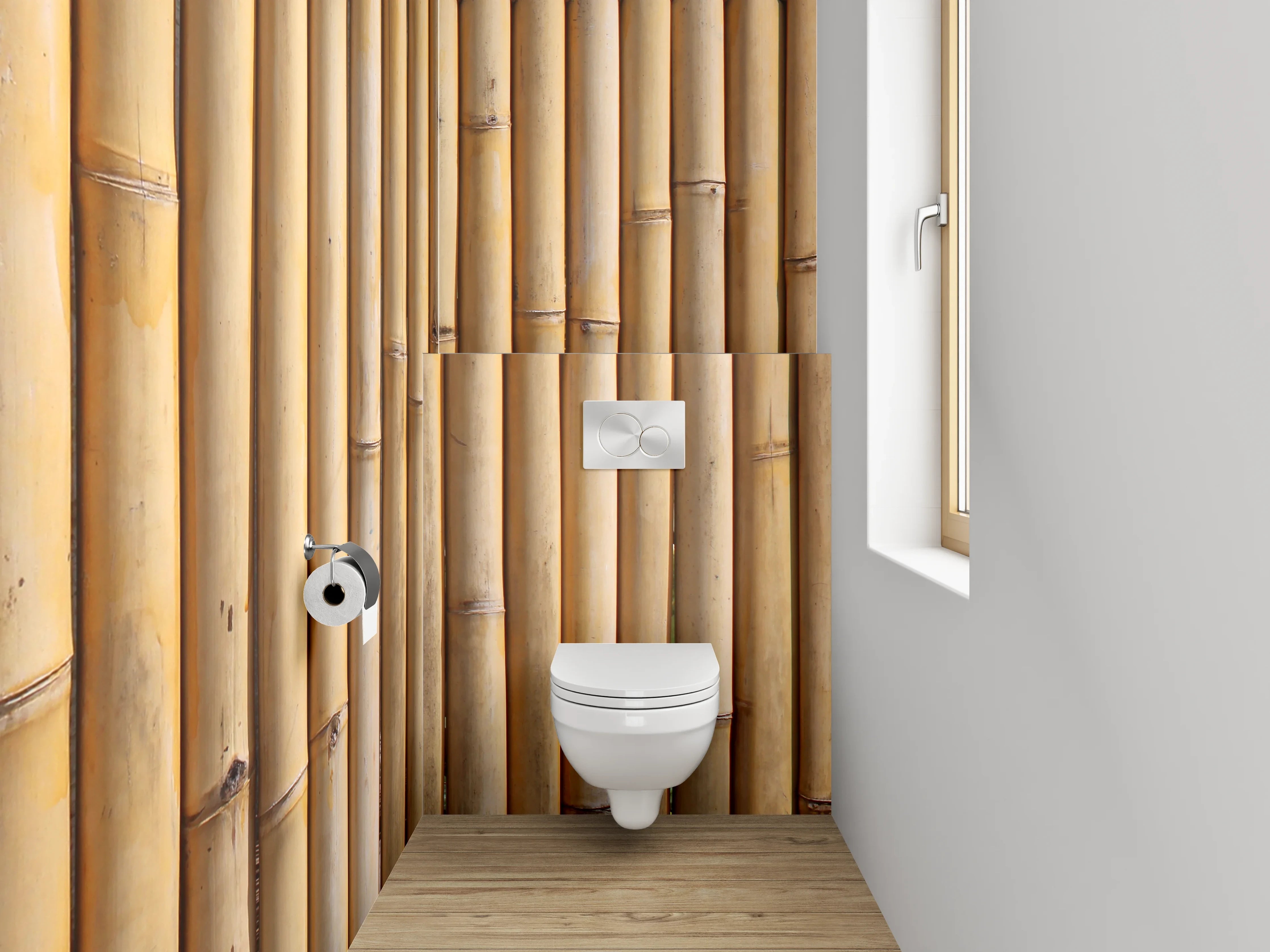 WC-Rückwand - Bambus Holzoptik Wandverkleidung