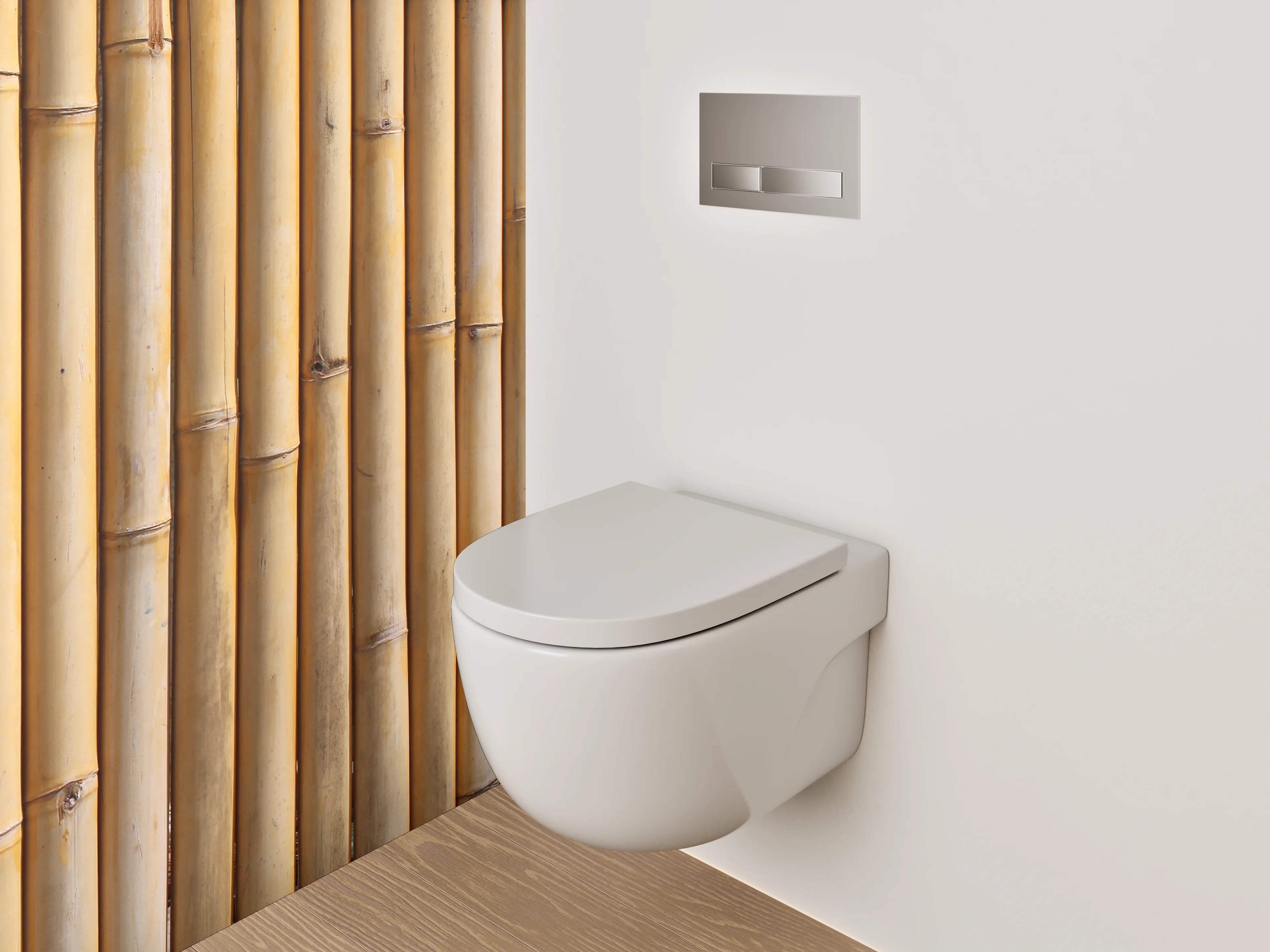 WC-Rückwand - Bambus Holzoptik Wandverkleidung