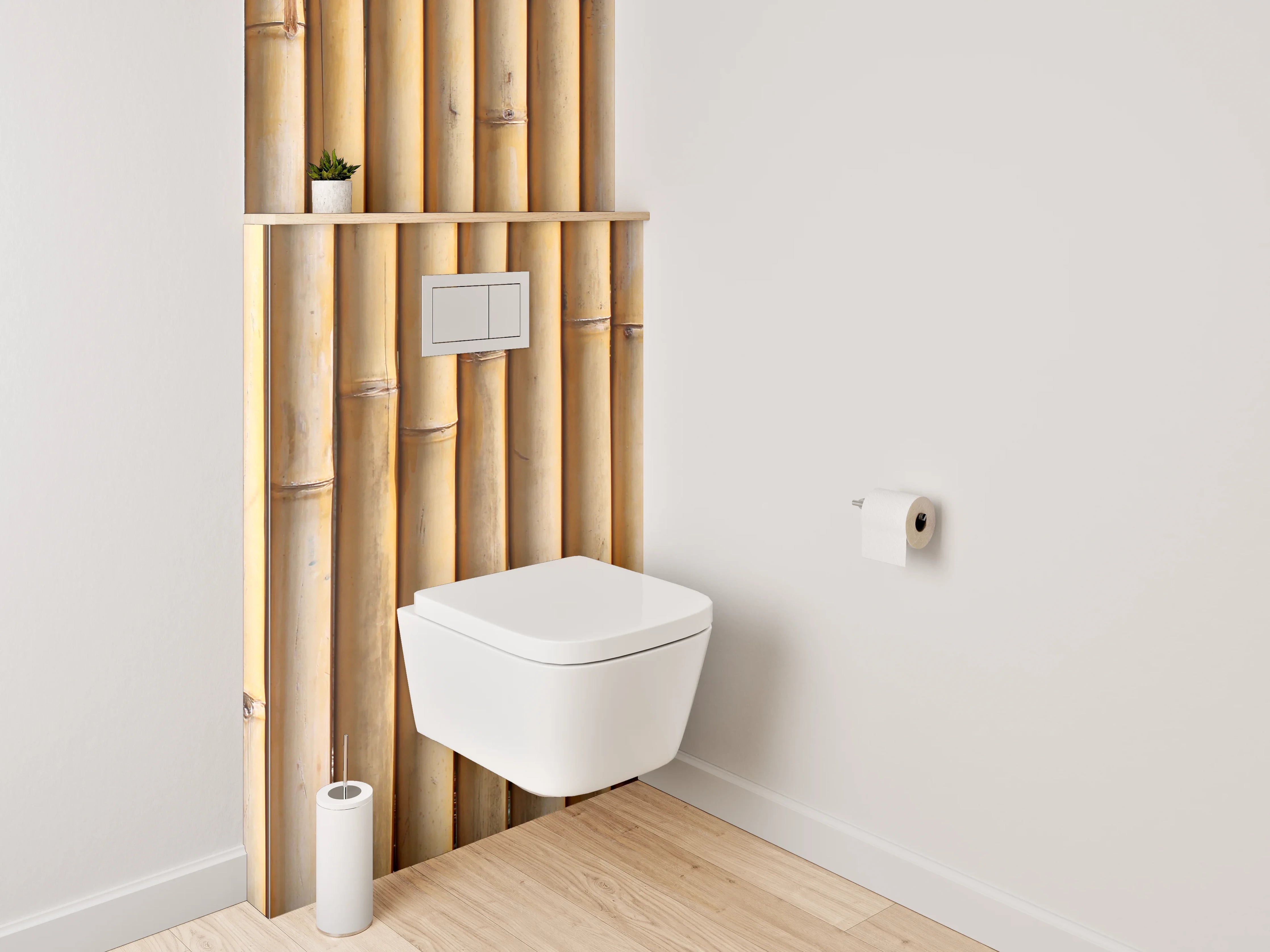 WC-Rückwand - Bambus Holzoptik Wandverkleidung