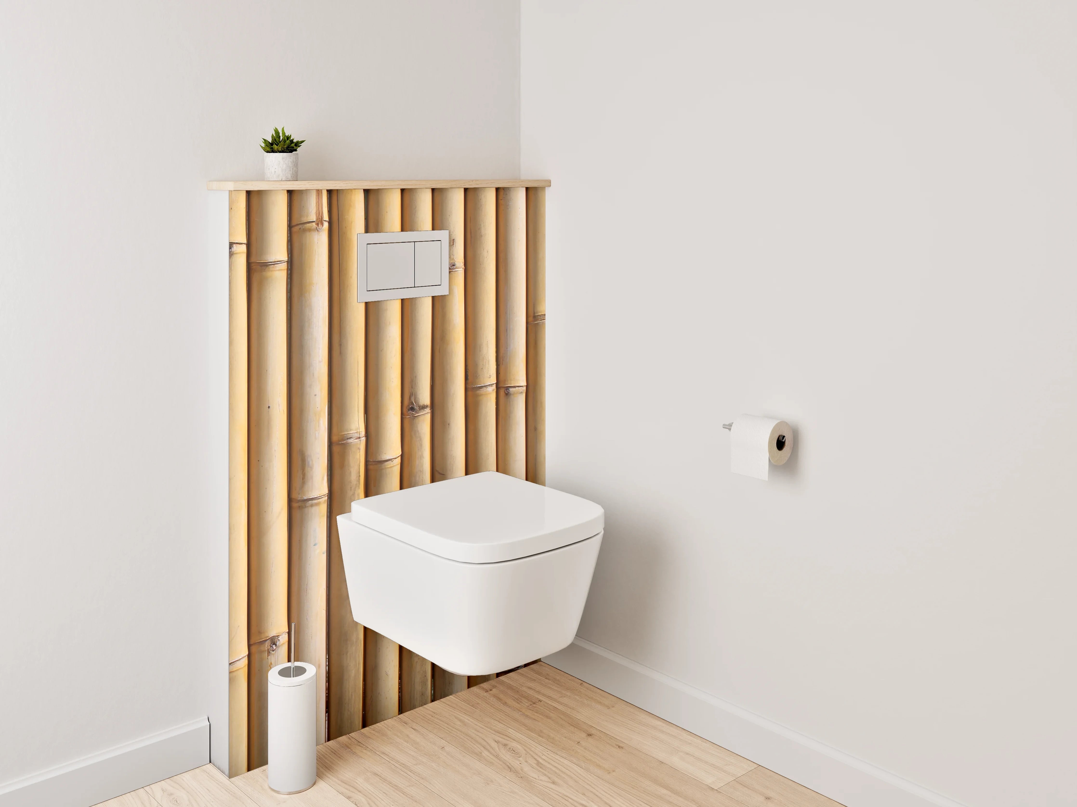 WC-Rückwand - Bambus Holzoptik Wandverkleidung