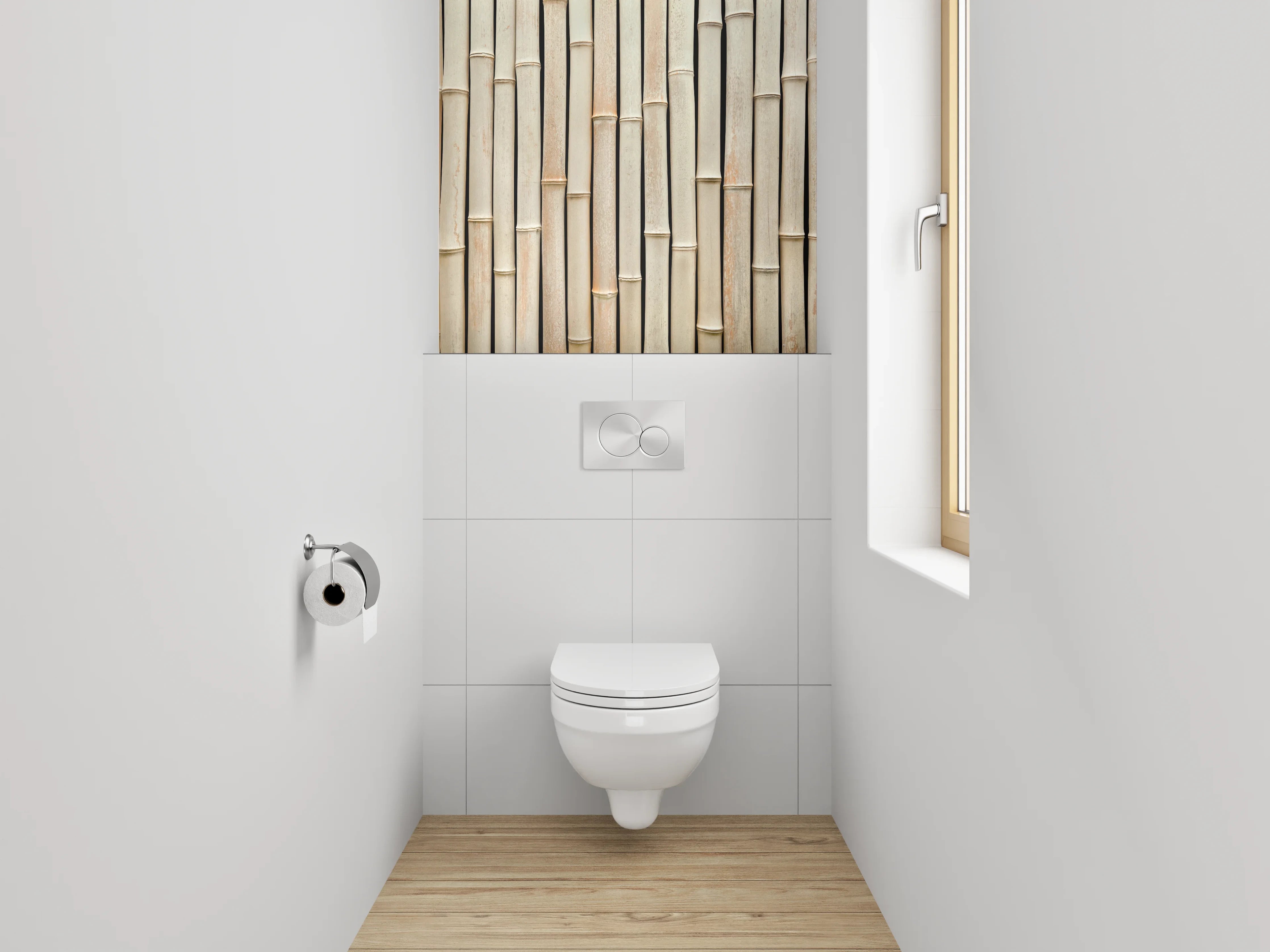 WC-Rückwand - Bambus Optik Beige Natur