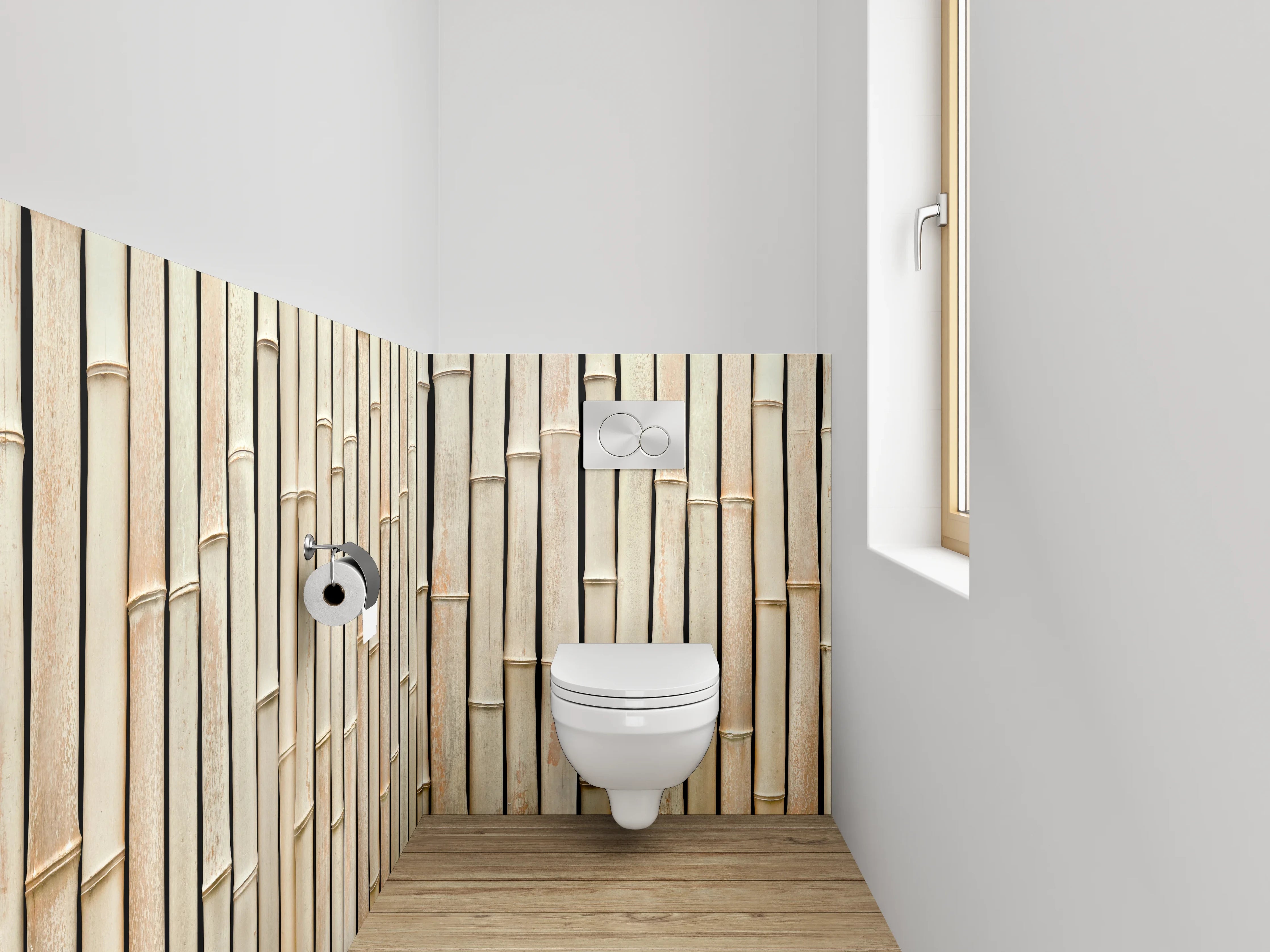 WC-Rückwand - Bambus Optik Beige Natur