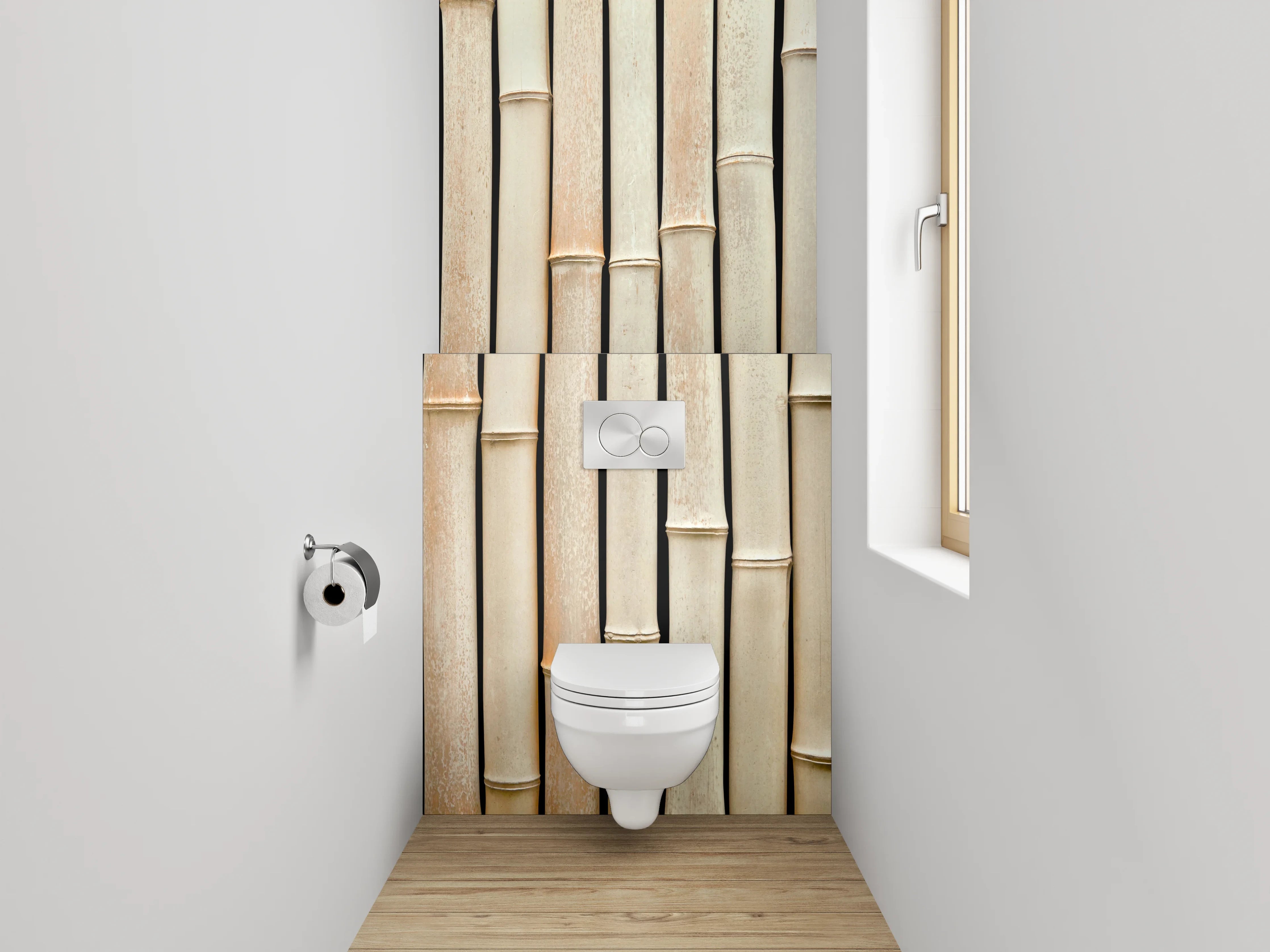 WC-Rückwand - Bambus Optik Beige Natur
