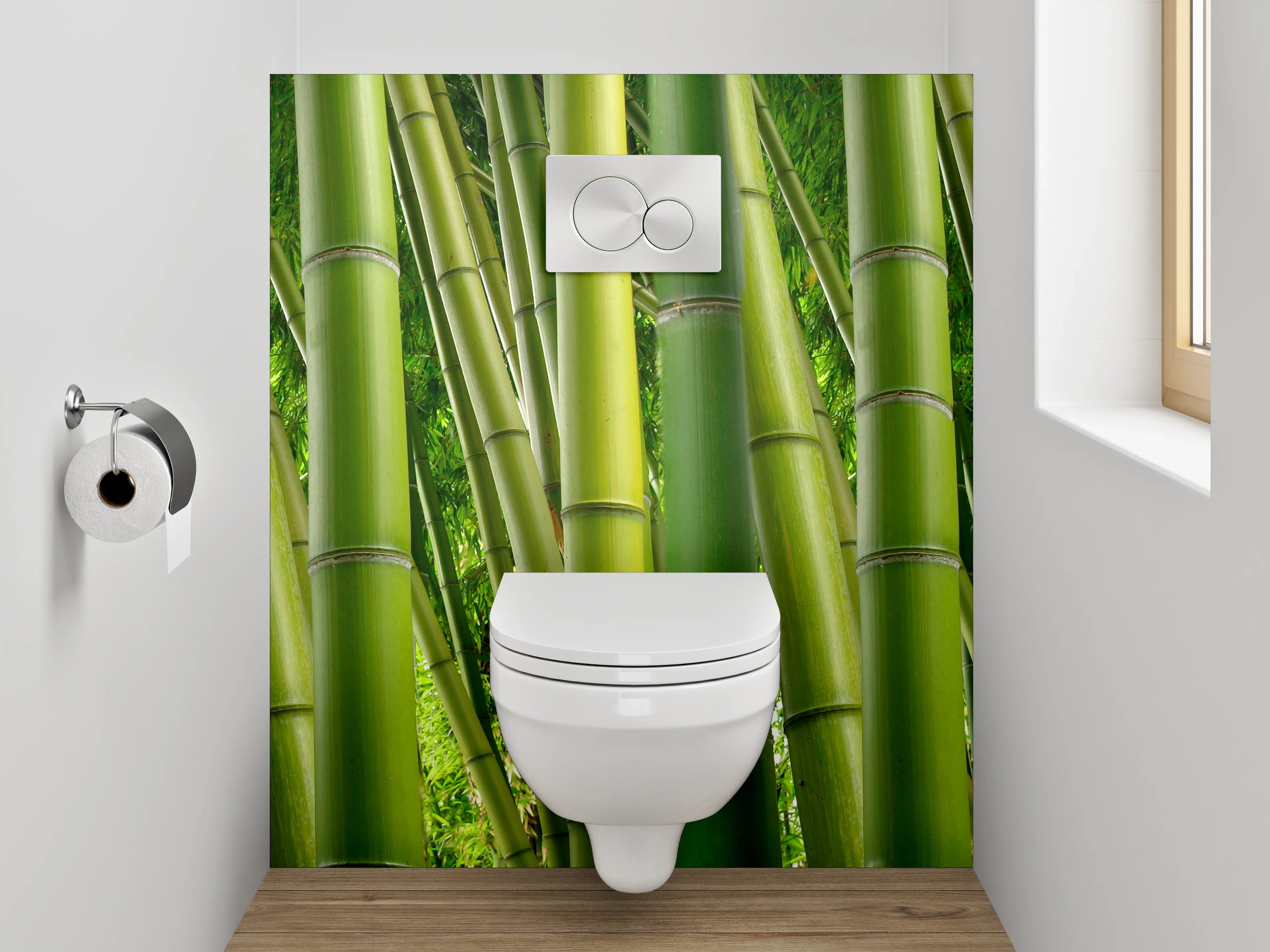 WC-Rückwand - Bambusgrüner Wald – Naturmotiv
