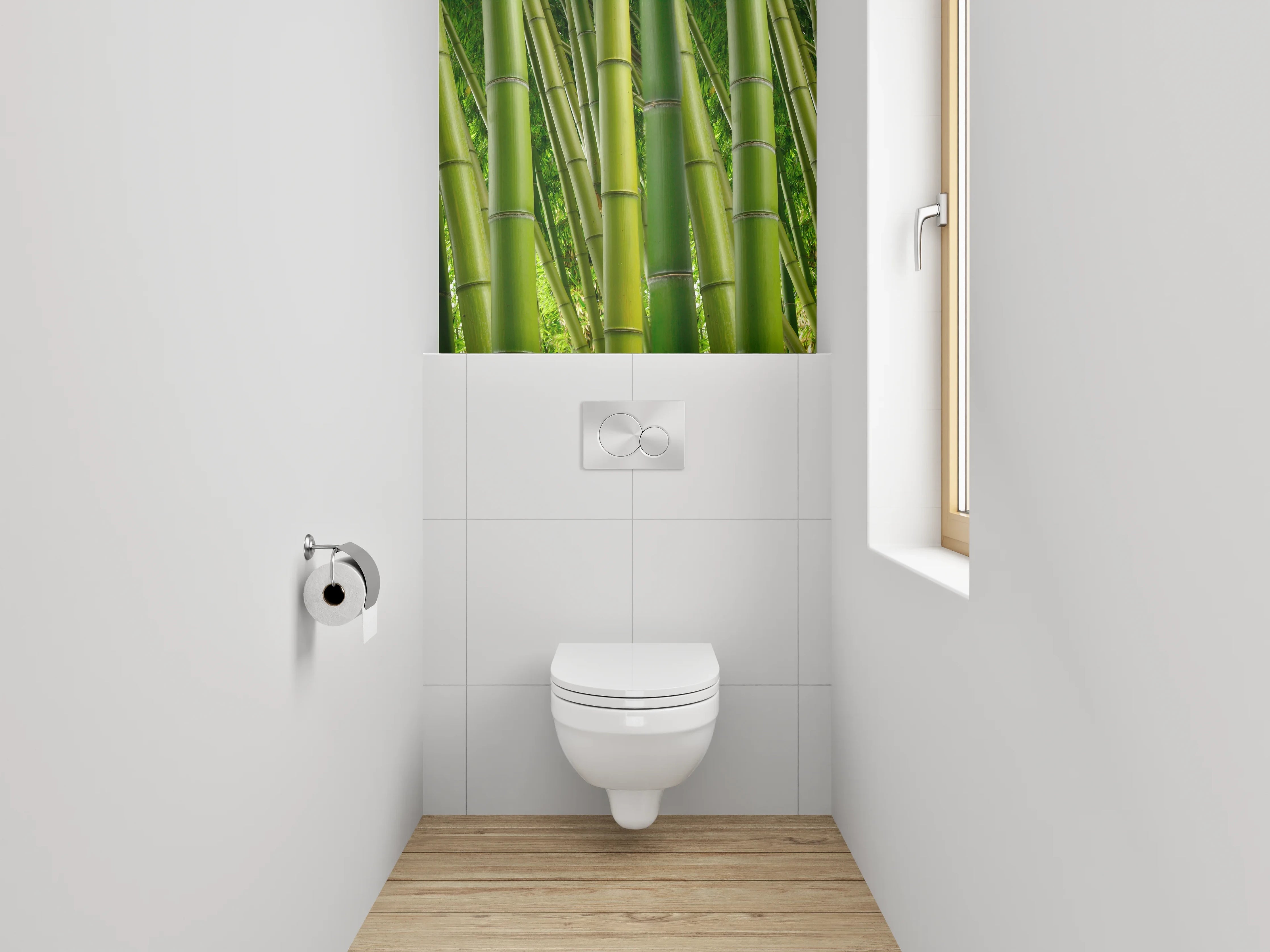 WC-Rückwand - Bambusgrüner Wald – Naturmotiv