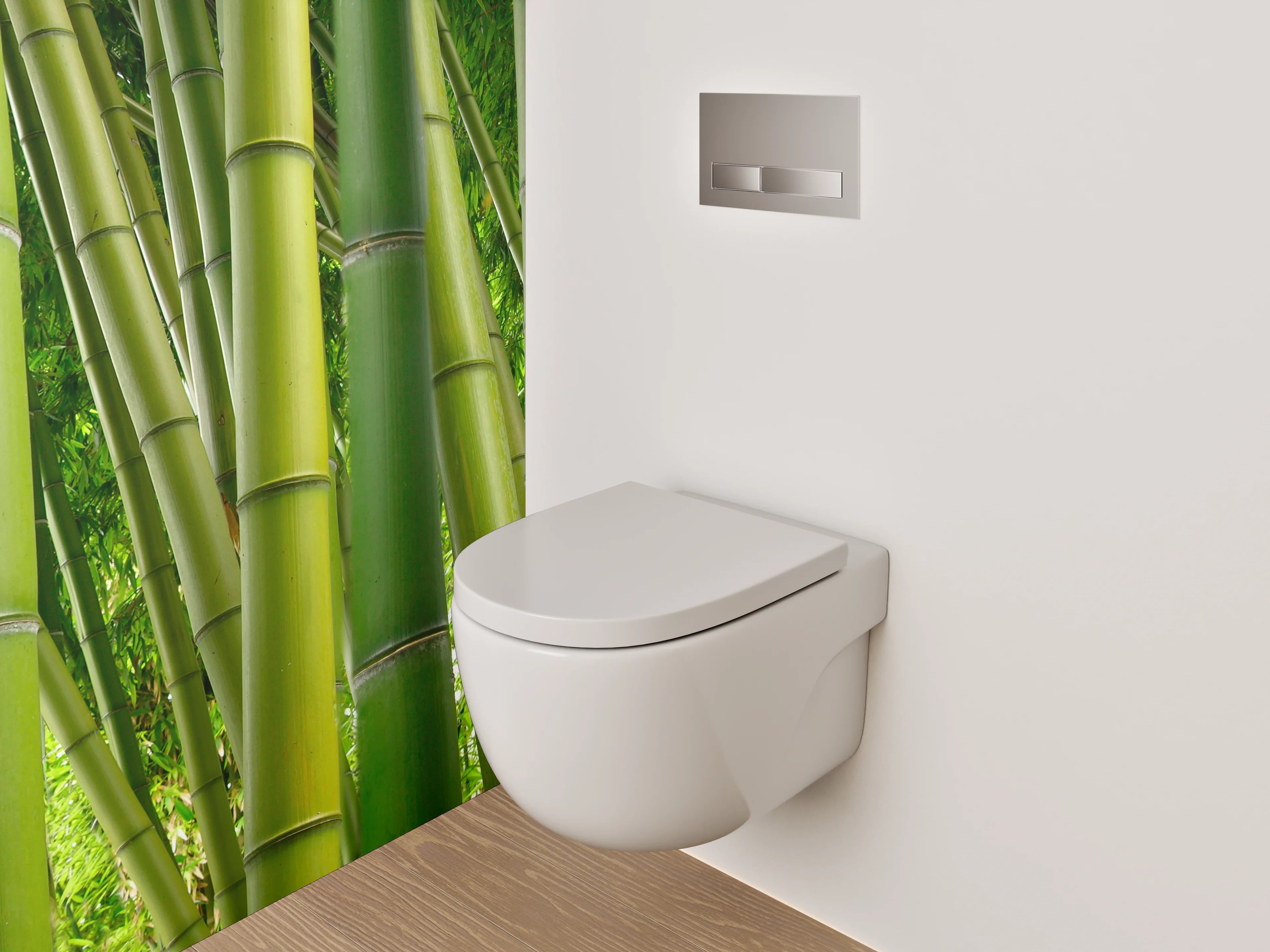 WC-Rückwand - Bambusgrüner Wald – Naturmotiv