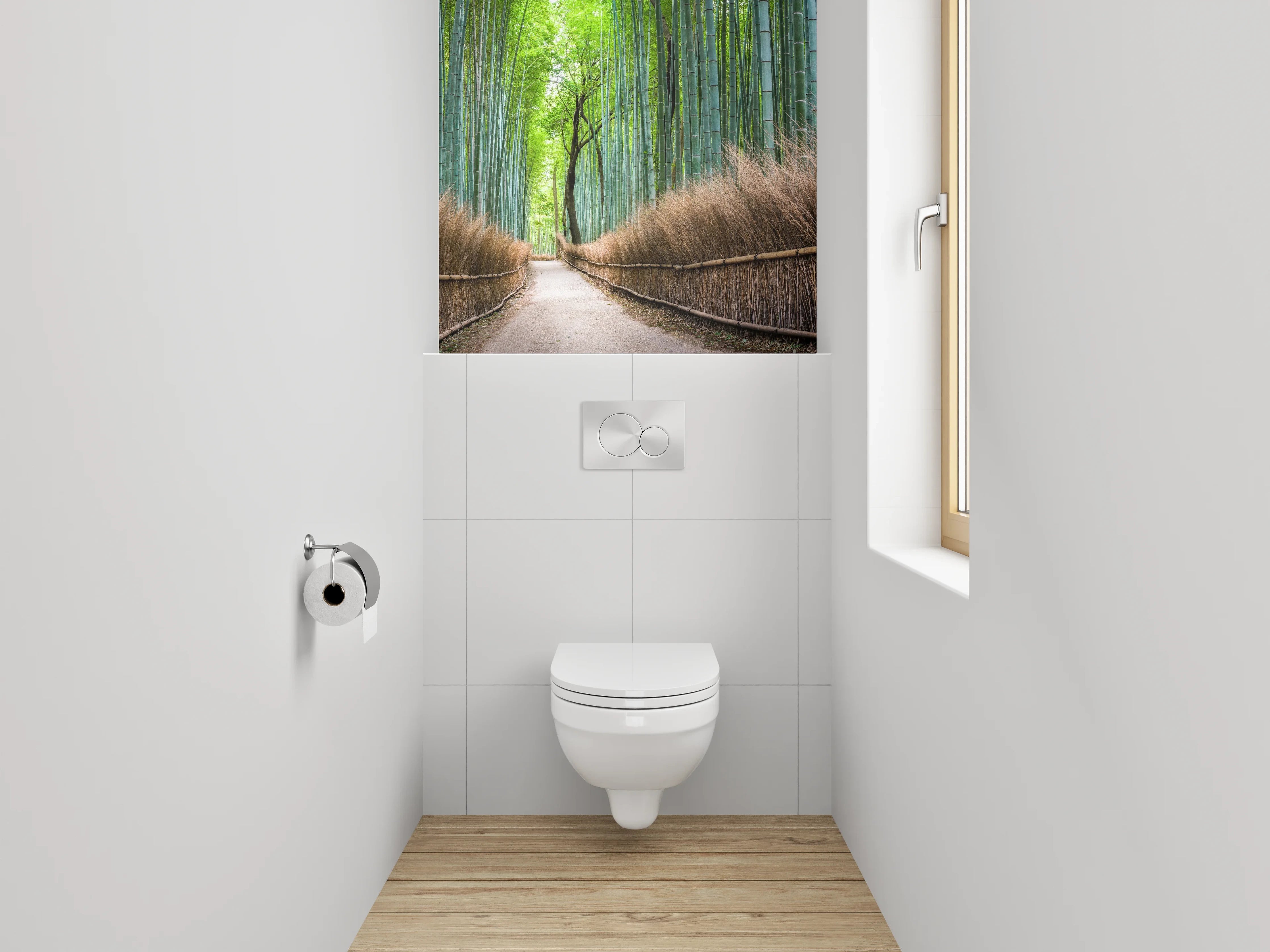 WC-Rückwand - Bambuswald Panorama Naturfoto