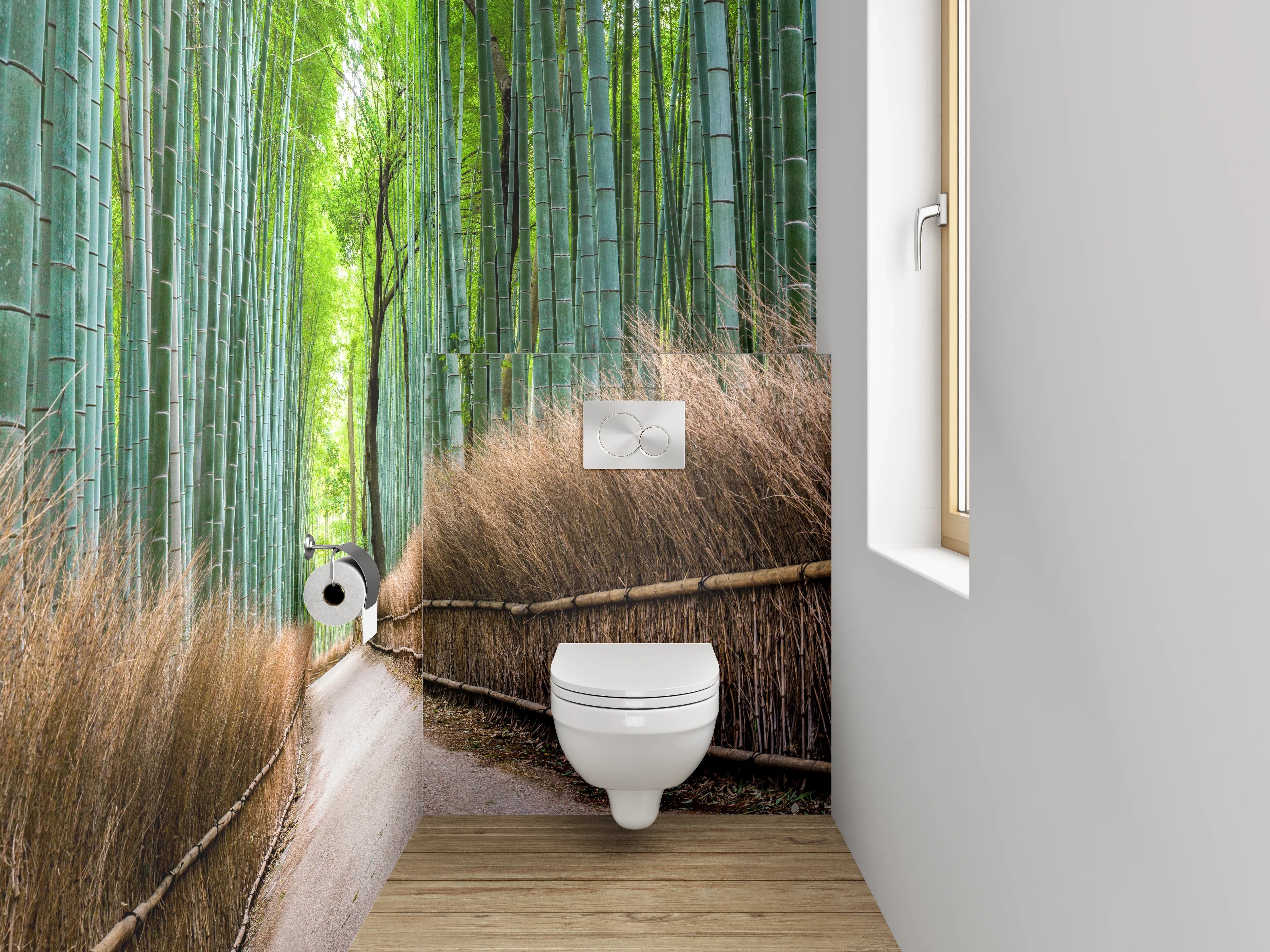 WC-Rückwand - Bambuswald Panorama Naturfoto