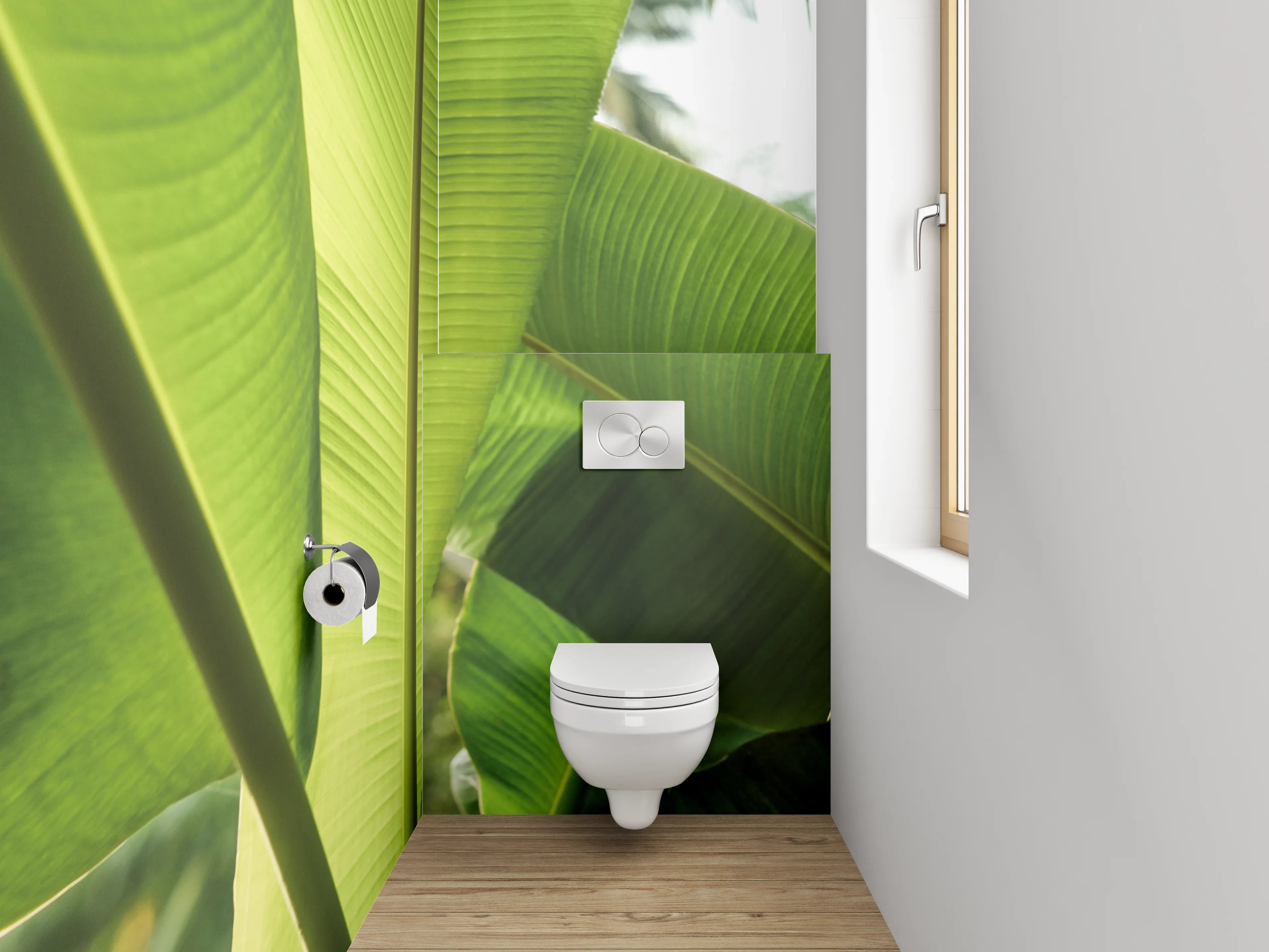WC-Rückwand - Bananenblatt Natur Dschungel Grün