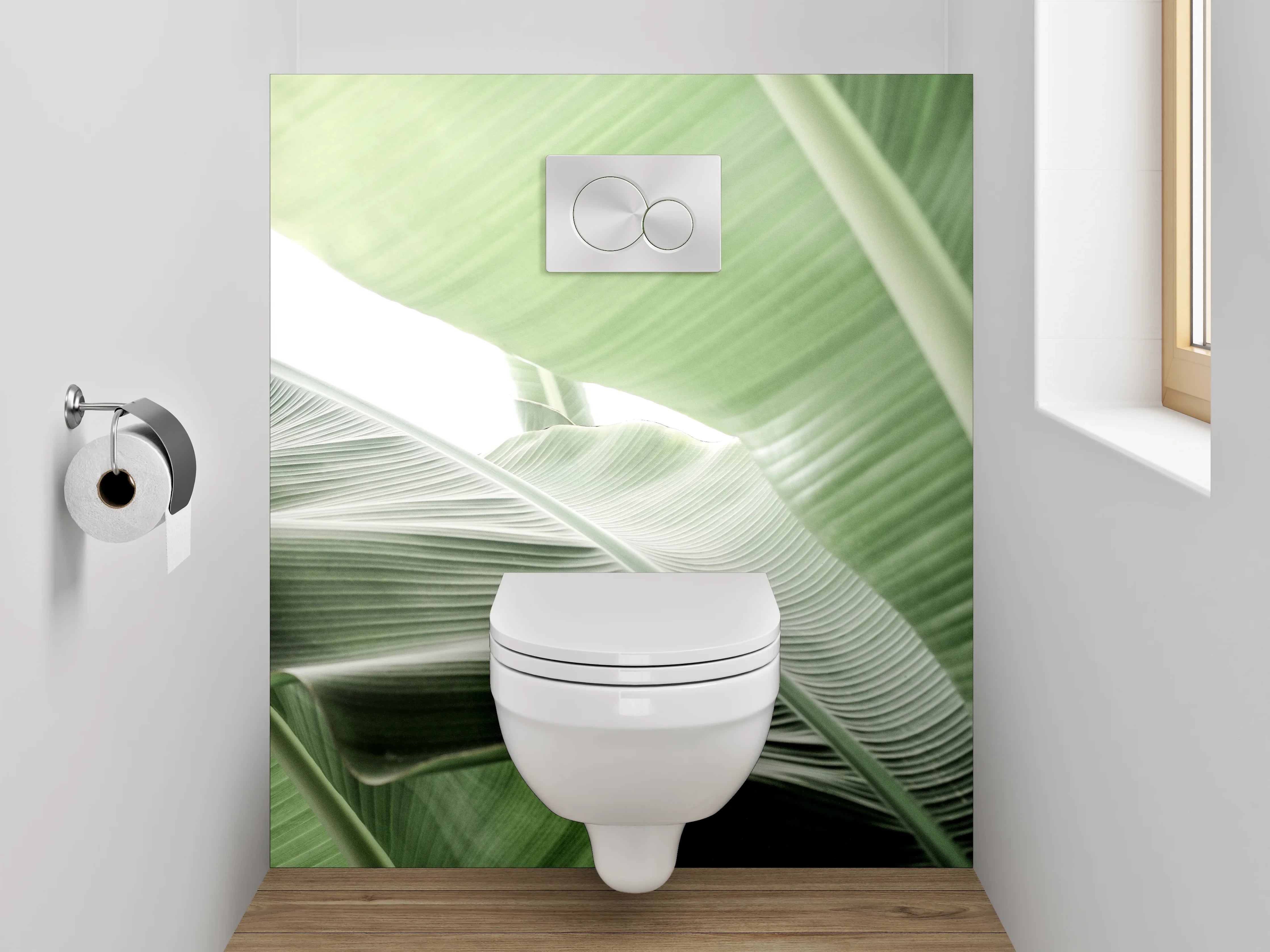 WC-Rückwand - Bananenblatt Struktur Naturgrün