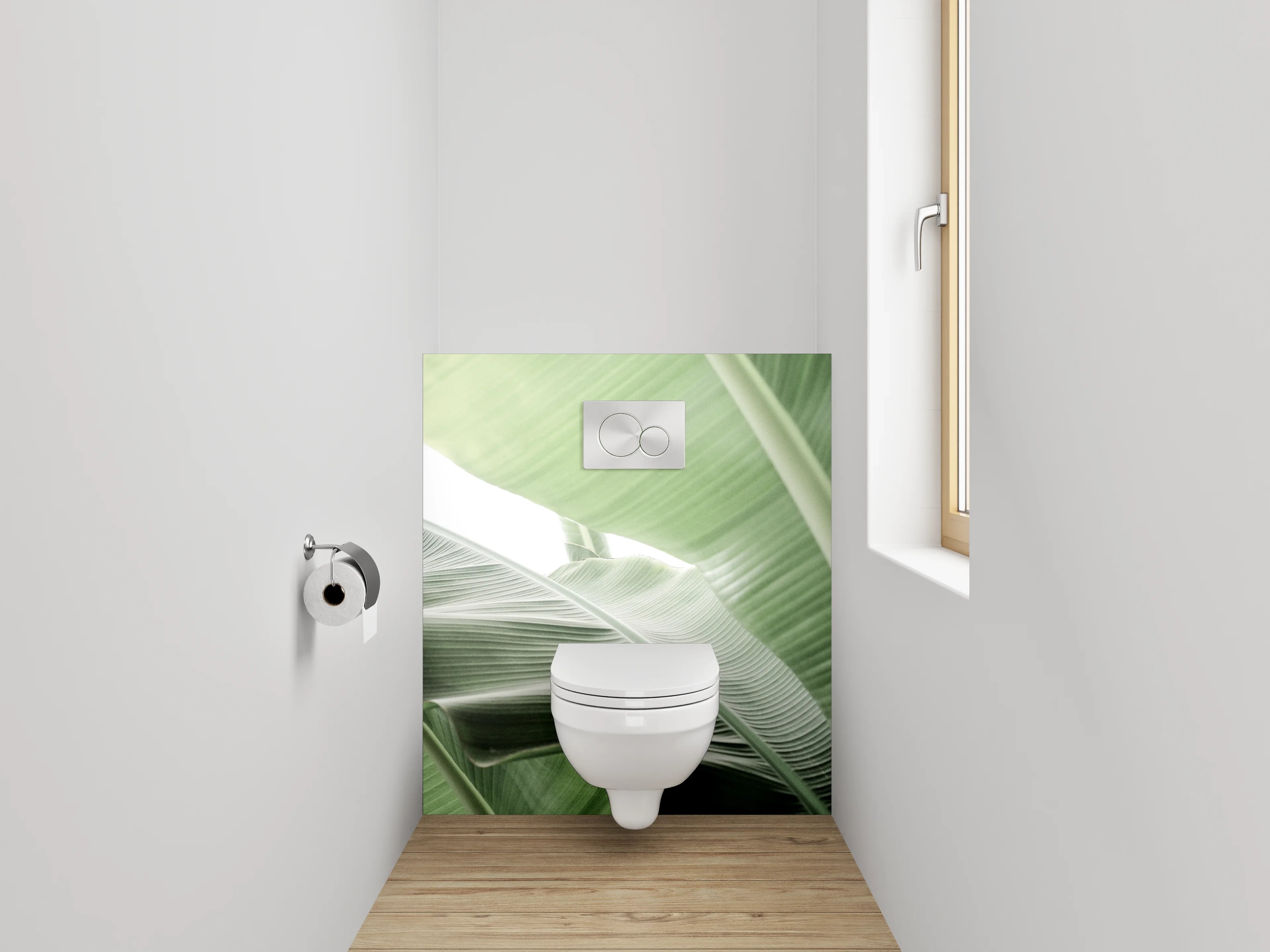 WC-Rückwand - Bananenblatt Struktur Naturgrün