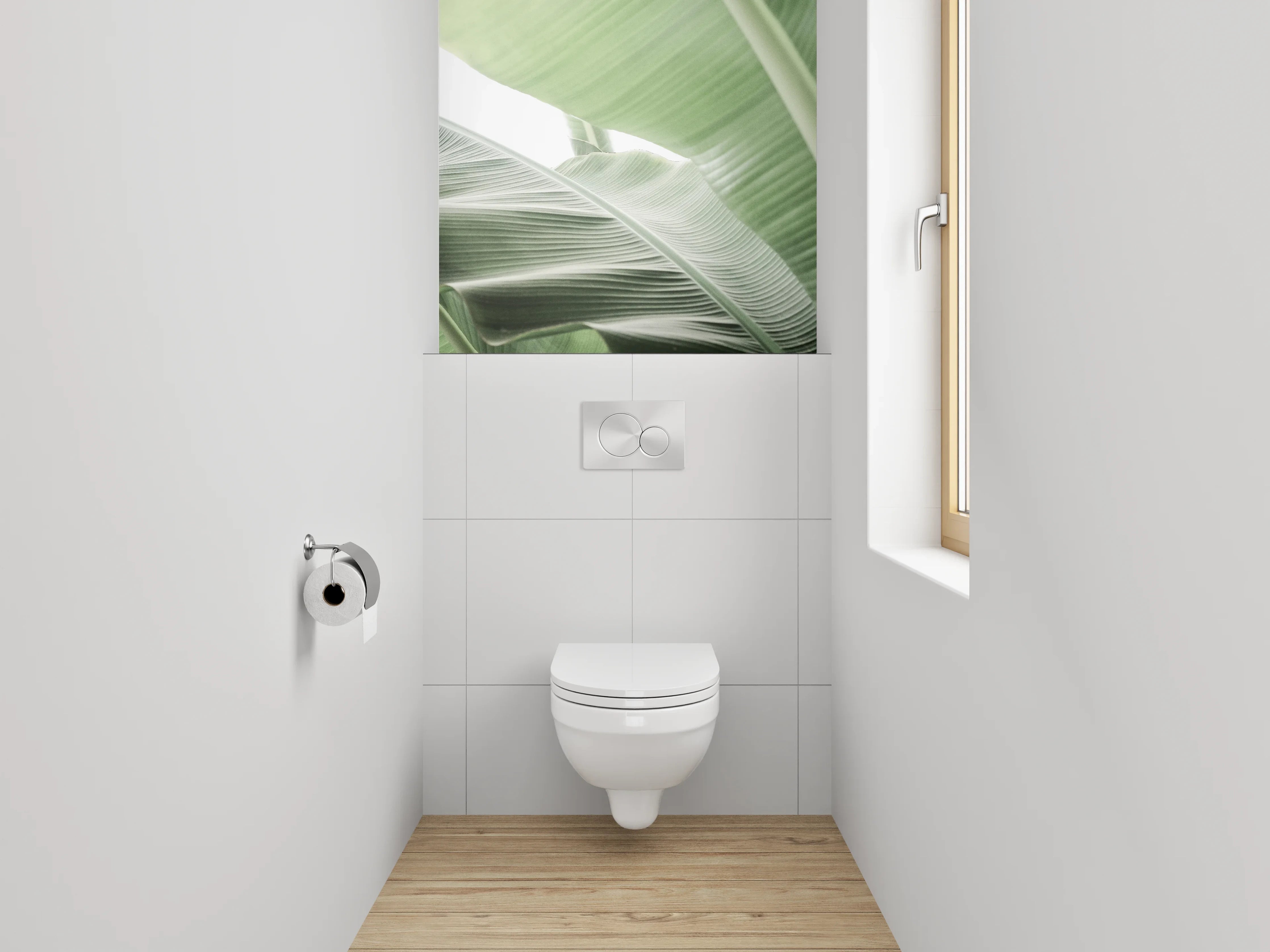 WC-Rückwand - Bananenblatt Struktur Naturgrün