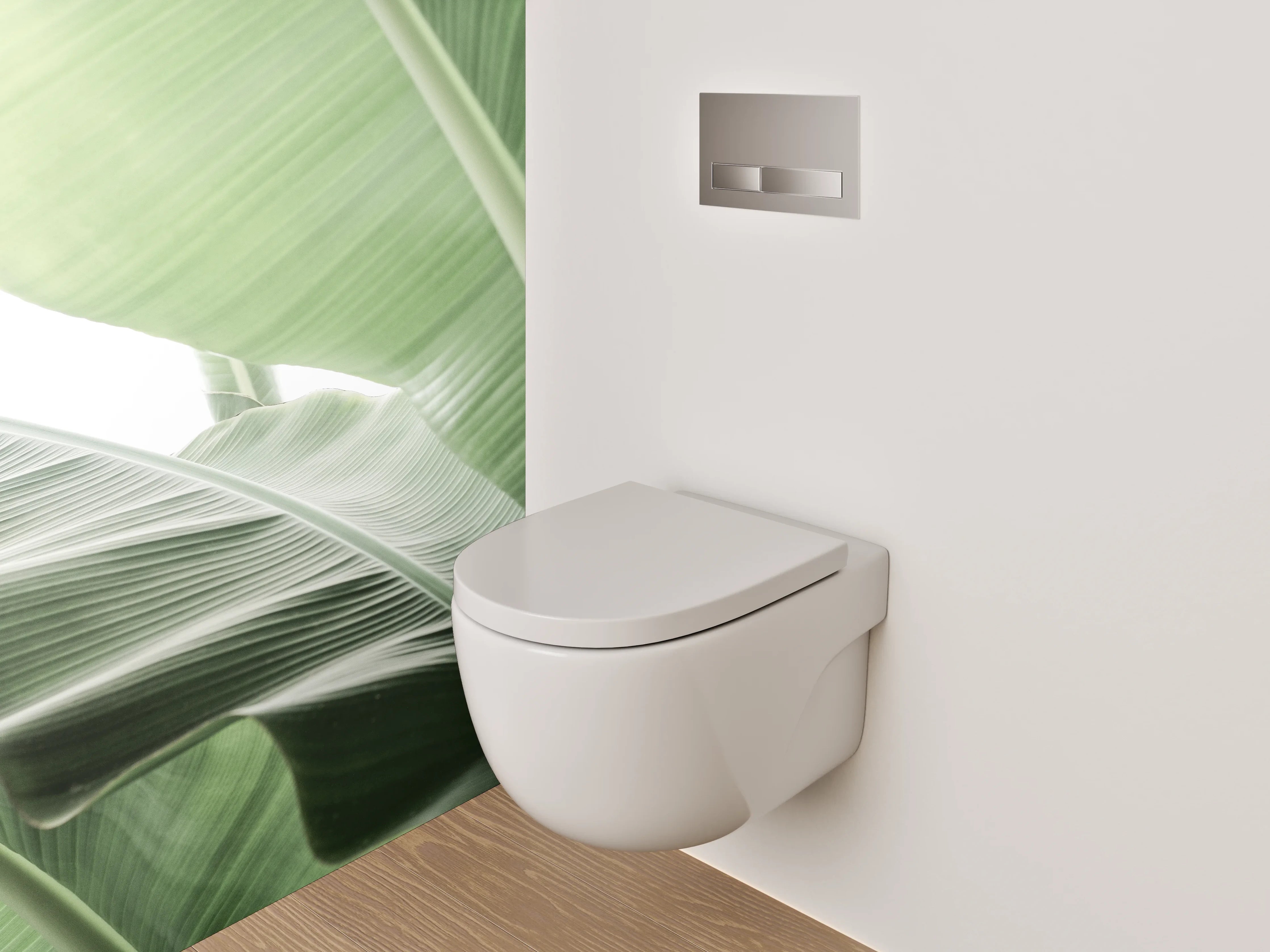 WC-Rückwand - Bananenblatt Struktur Naturgrün